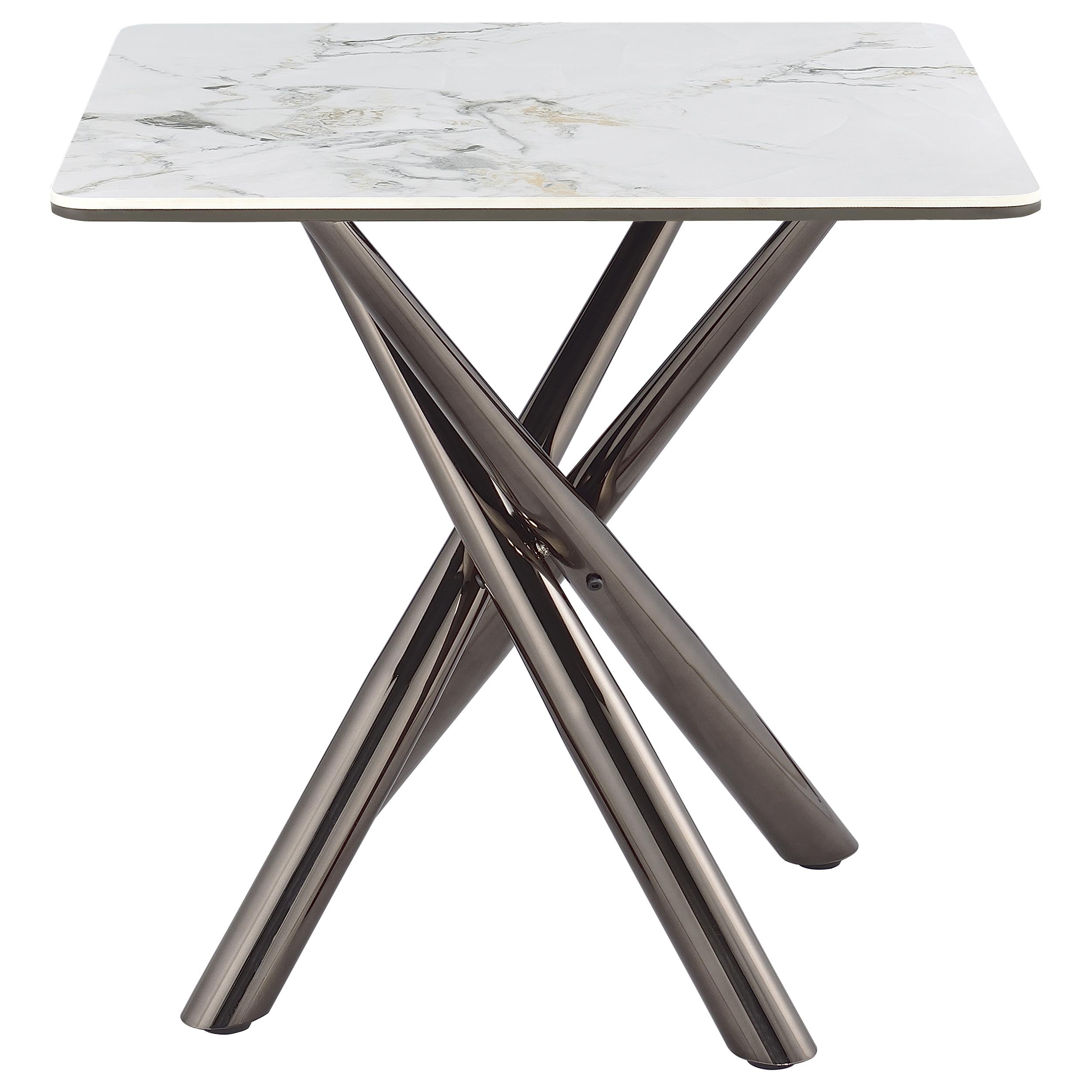 Carvell Square Sintered Stone End Side Table Mirage White — view 4
