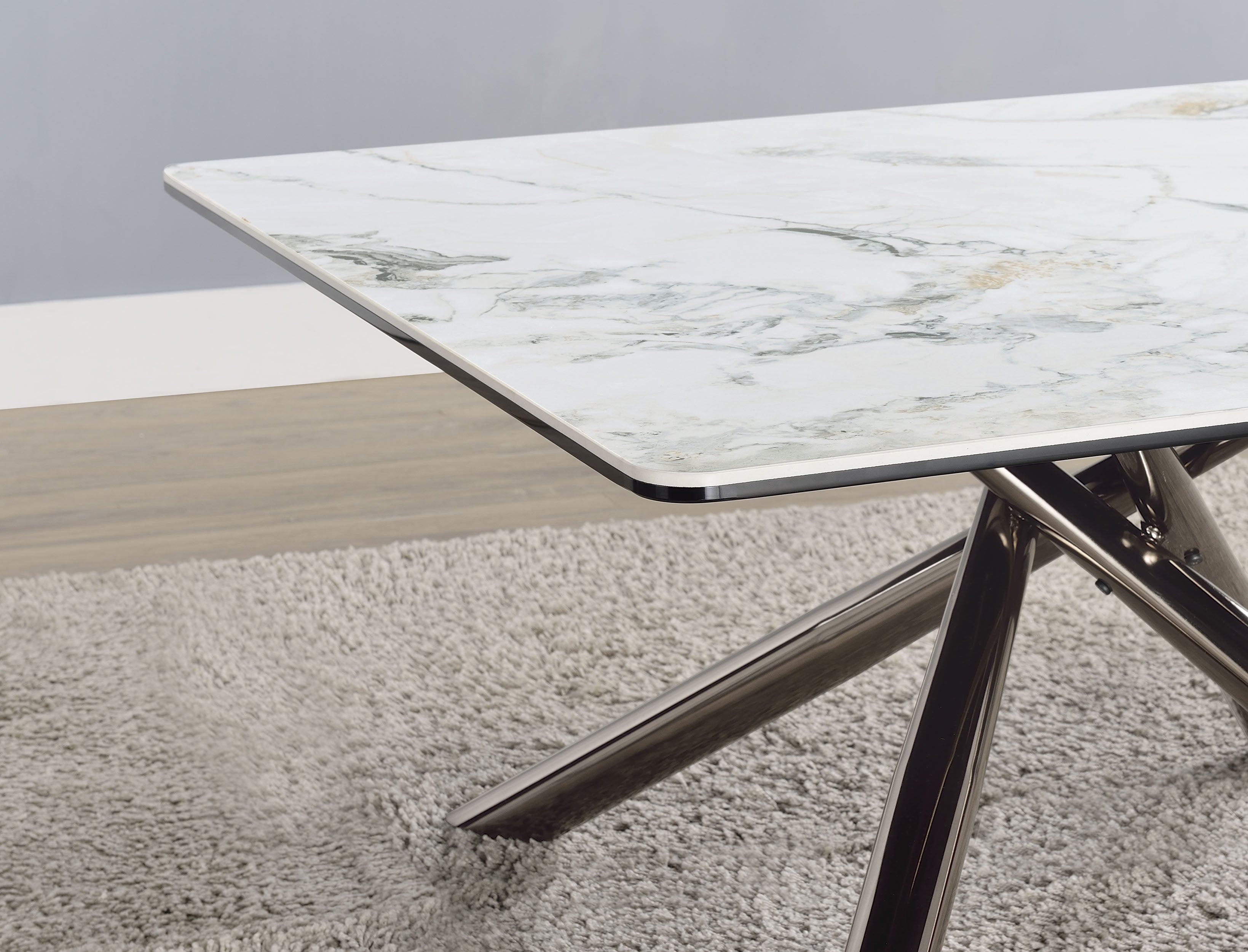 Carvell Square Sintered Stone Top Coffee Table Mirage White — view 9