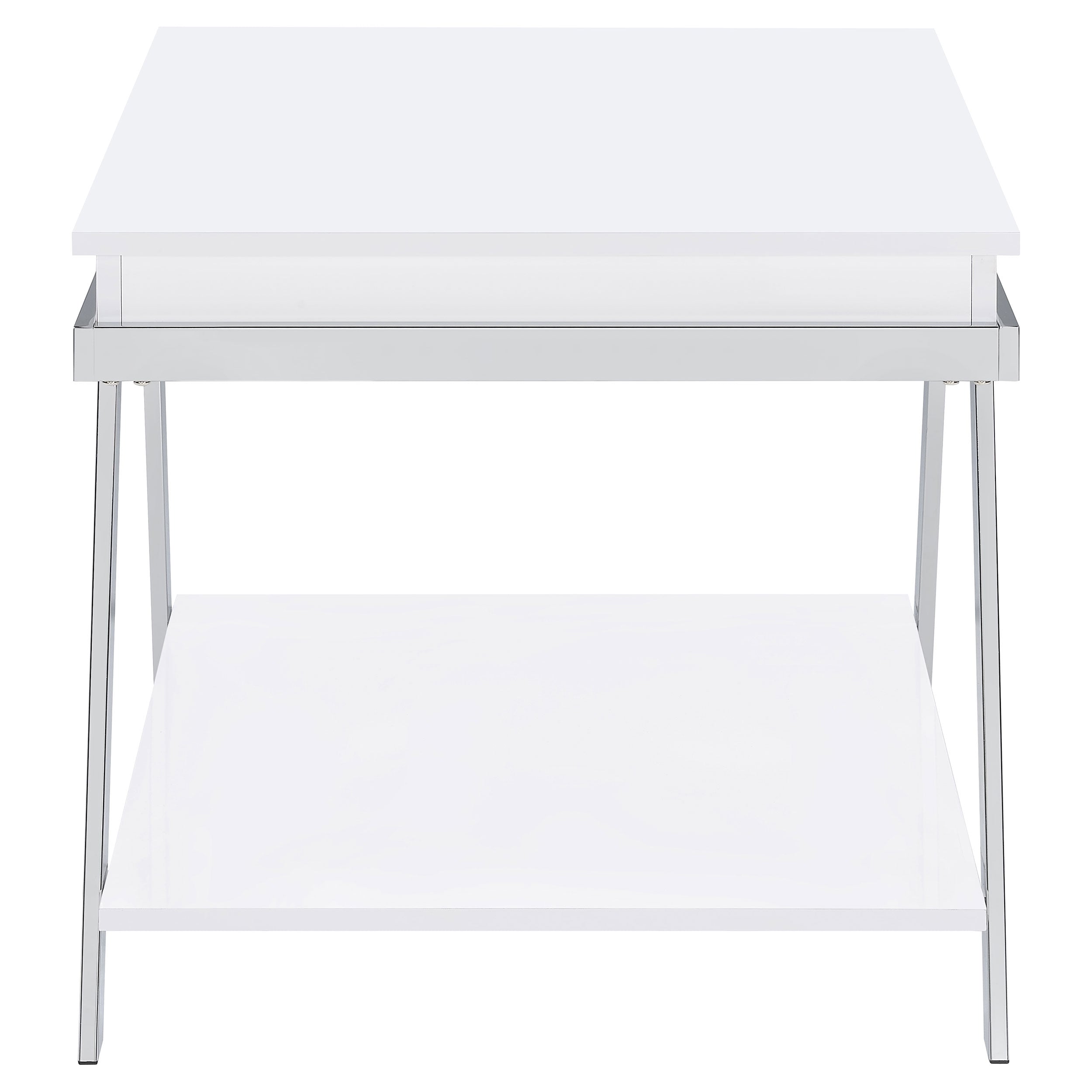 Marcia Rectangular Side End Table White High Gloss — view 7