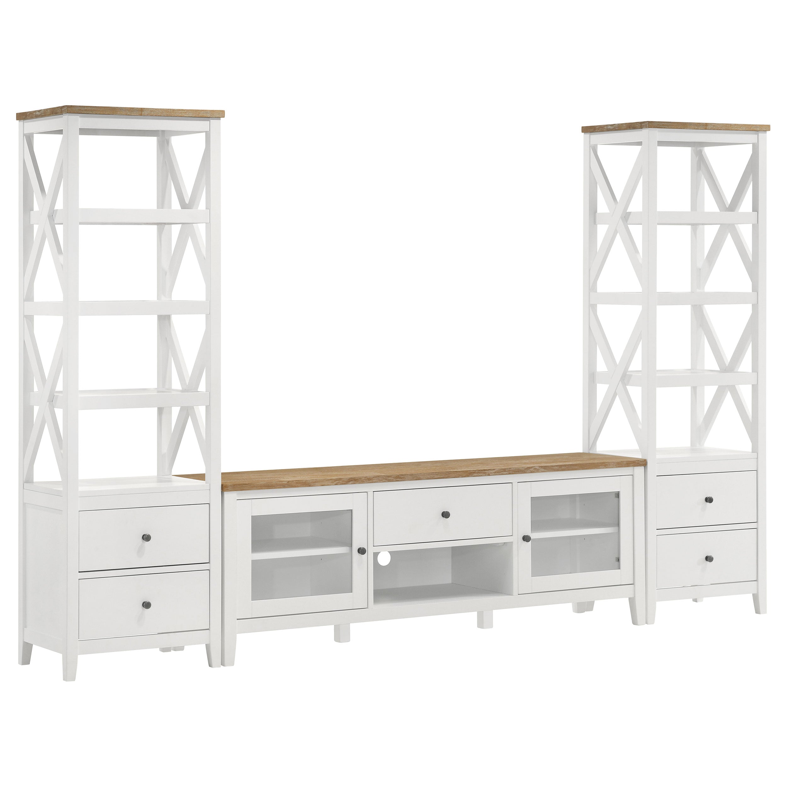 Hollis 3-piece 67-inch TV Stand Entertainment Center White — view 1