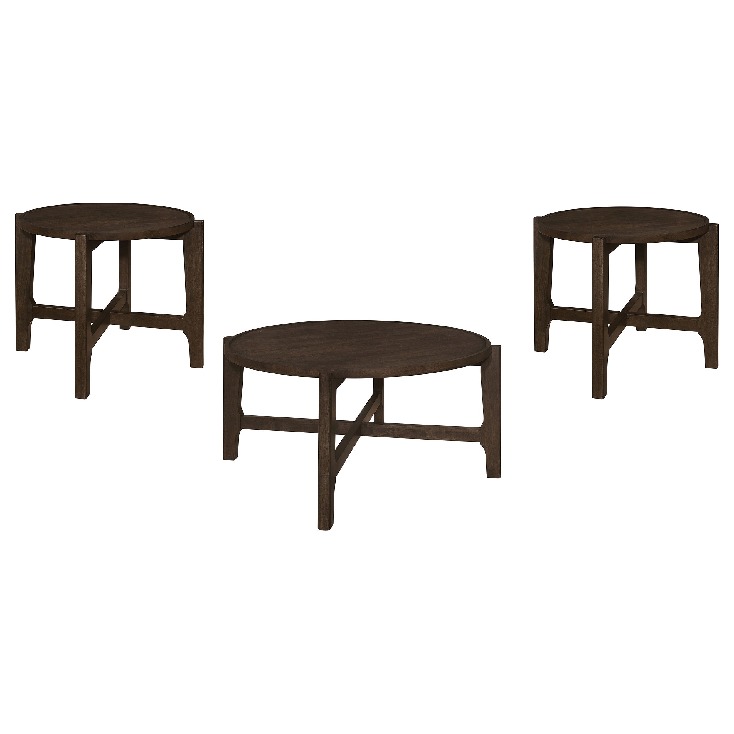Cota 3-piece Solid Wood Coffee and End Table Set Dark Brown — view 2