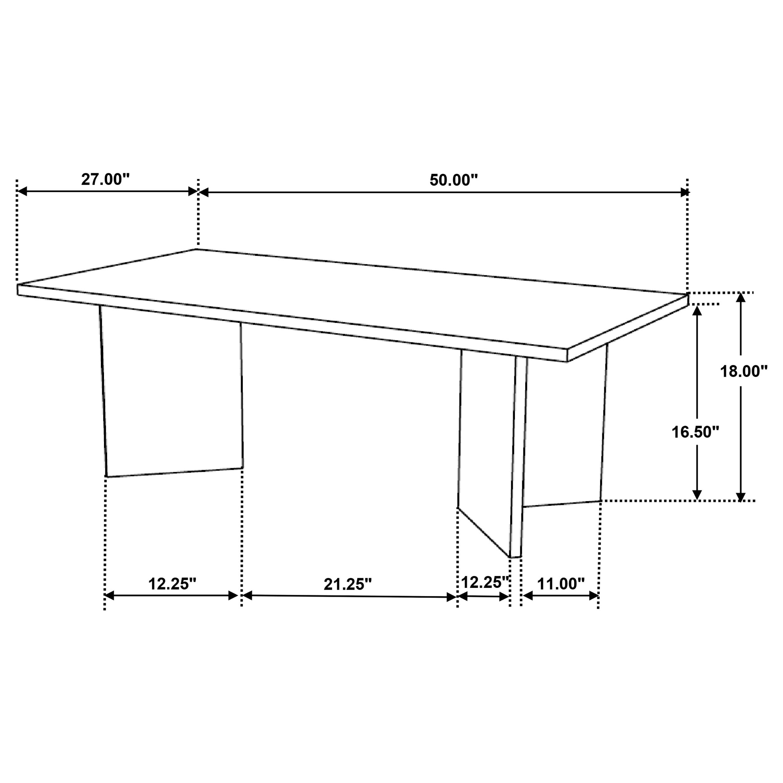 Andando Rectangular Solid Wood Coffee Table Mango Brown — view 7