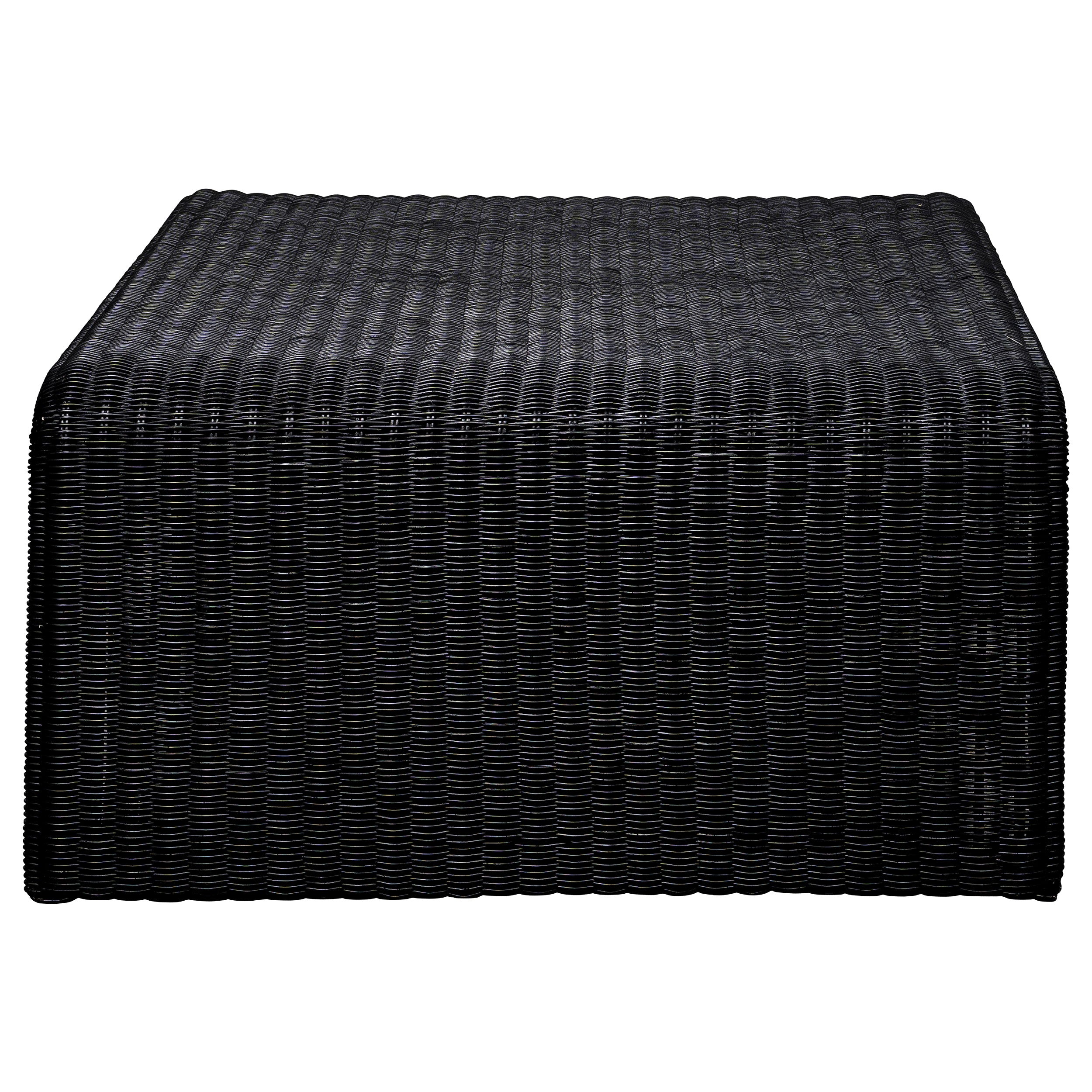 Cahya Woven Rattan Square Coffee Table Black — view 5