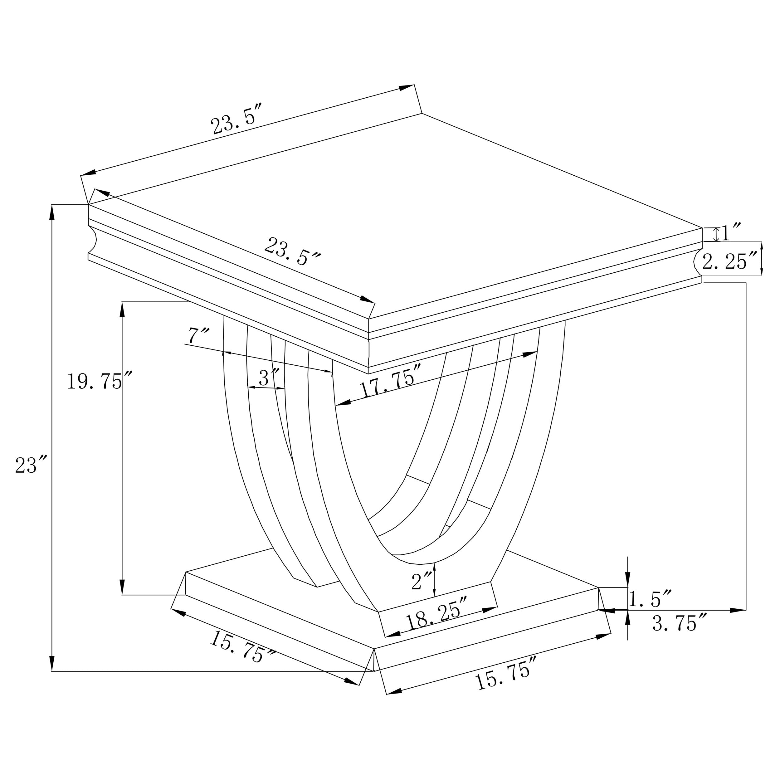 Kerwin Square Stone Top End Table White and Chrome — view 7
