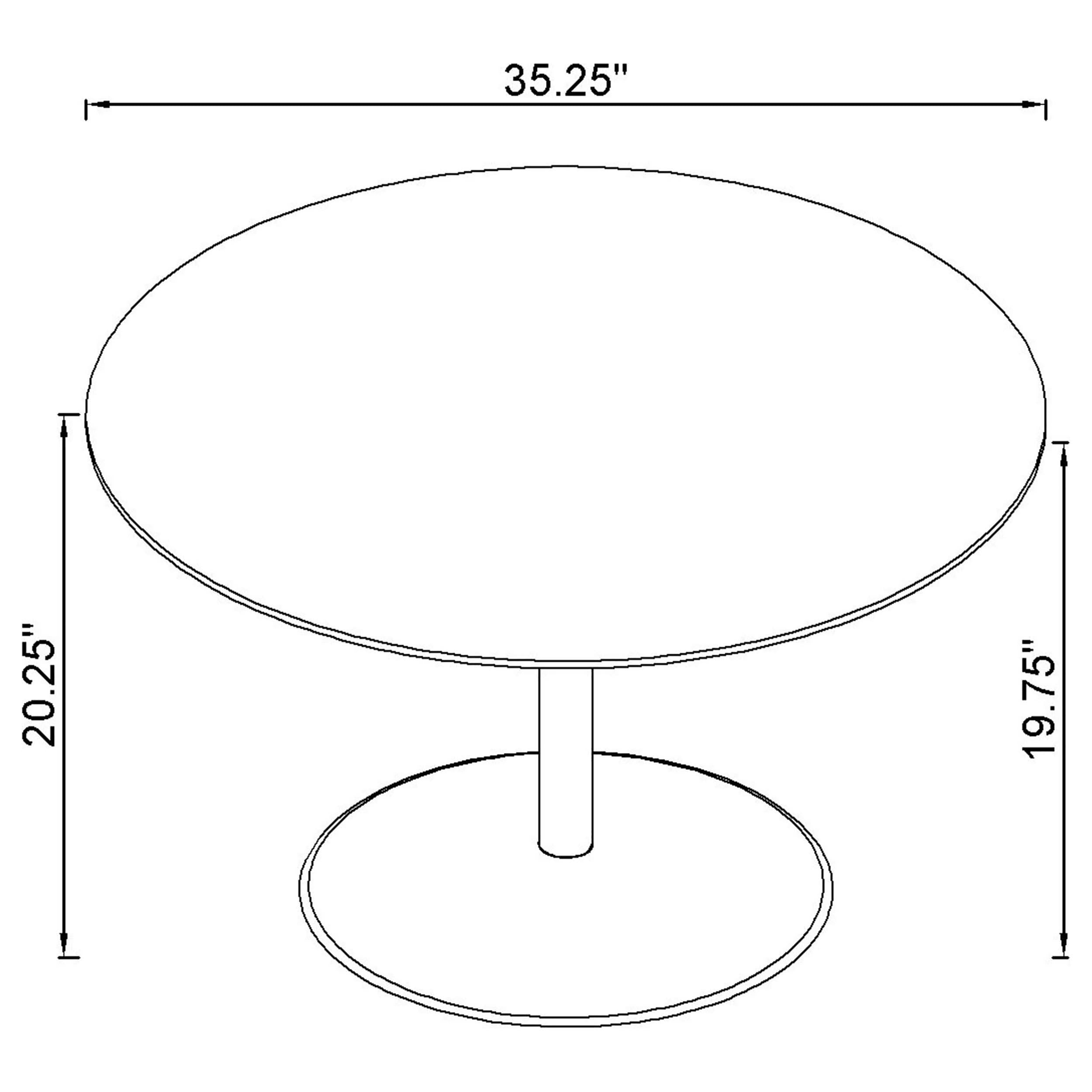 Ganso 2-piece Round Glass Top Coffee and End Table Set Black — view 6