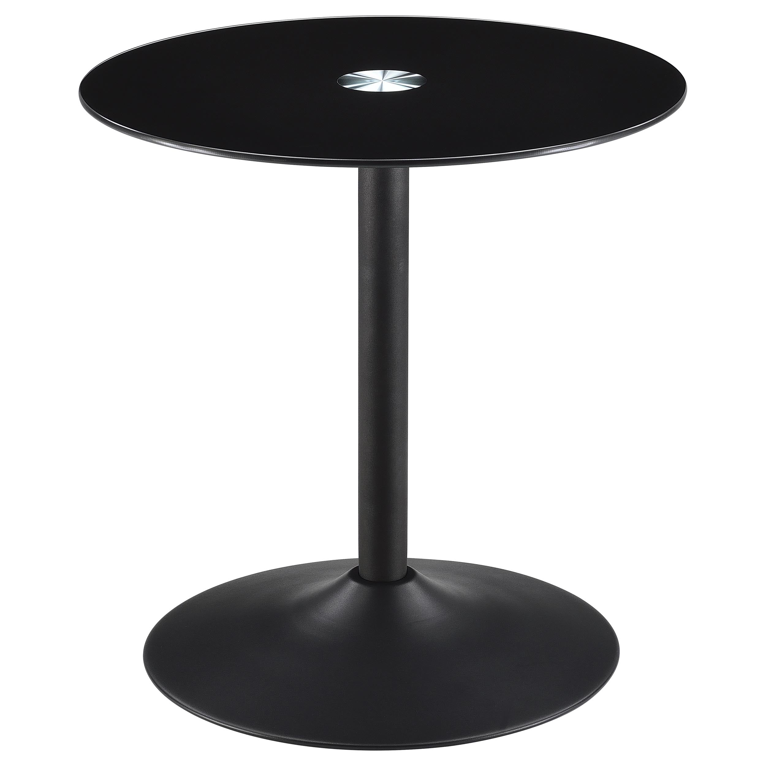 Ganso 3-piece Round Glass Top Coffee and End Table Set Black — view 3