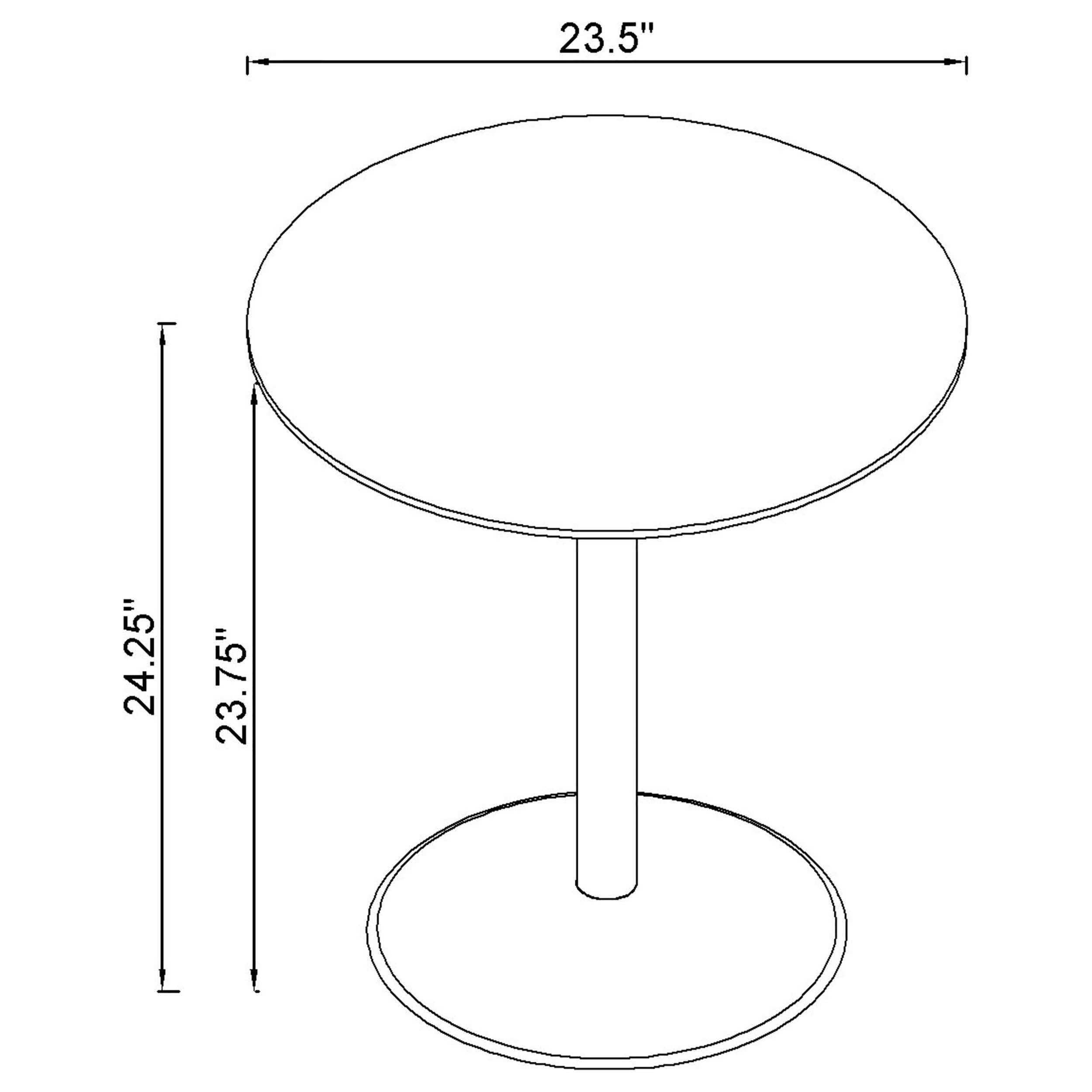 Ganso 3-piece Round Glass Top Coffee and End Table Set Black — view 5