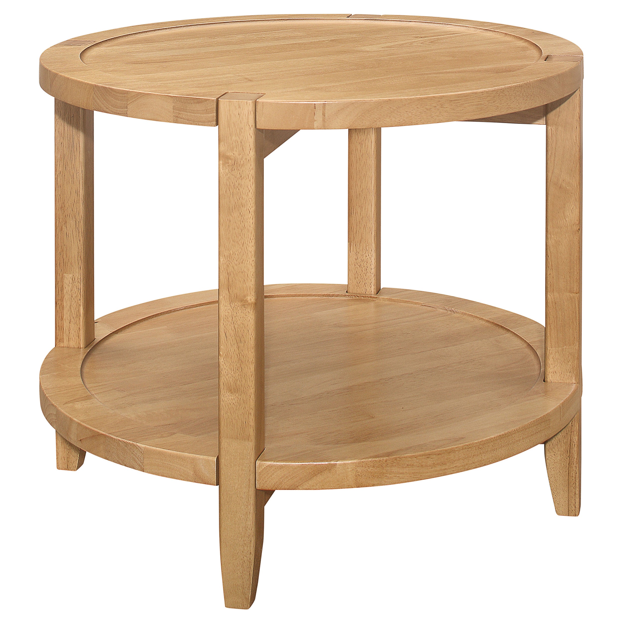 Camillo Round Solid Wood Side End Table Maple Brown — view 1