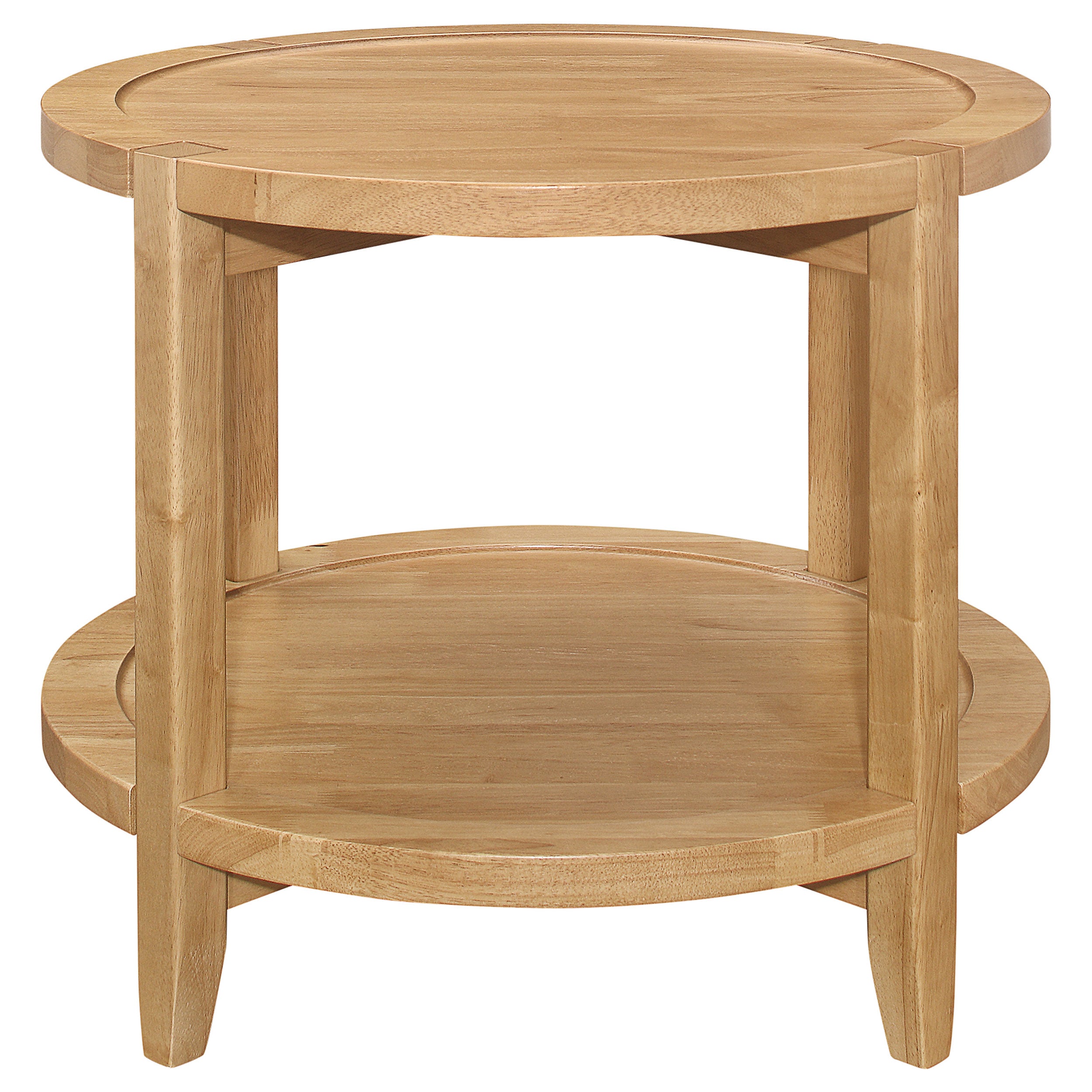 Camillo Round Solid Wood Side End Table Maple Brown — view 5