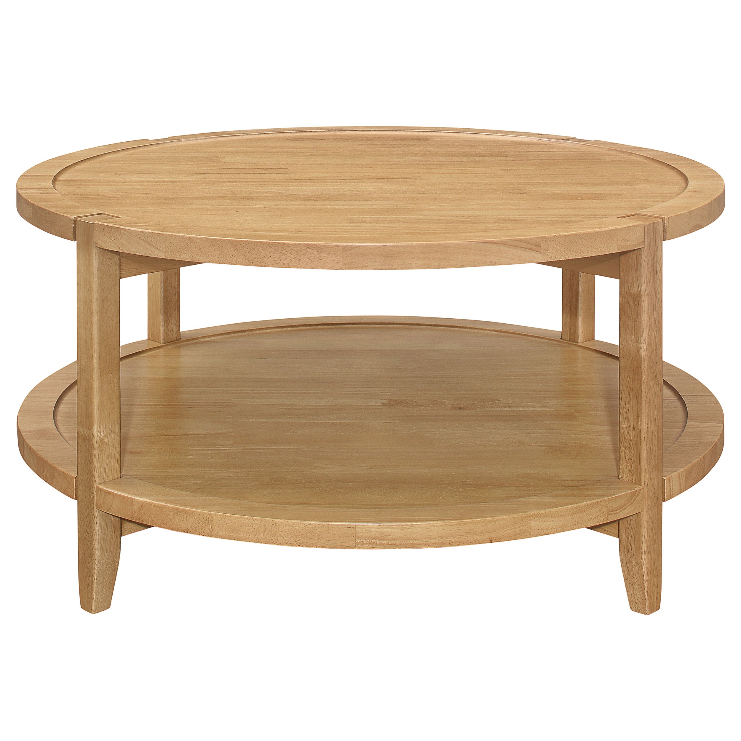 Camillo 2-piece Round Coffee and End Table Set Maple — view 9