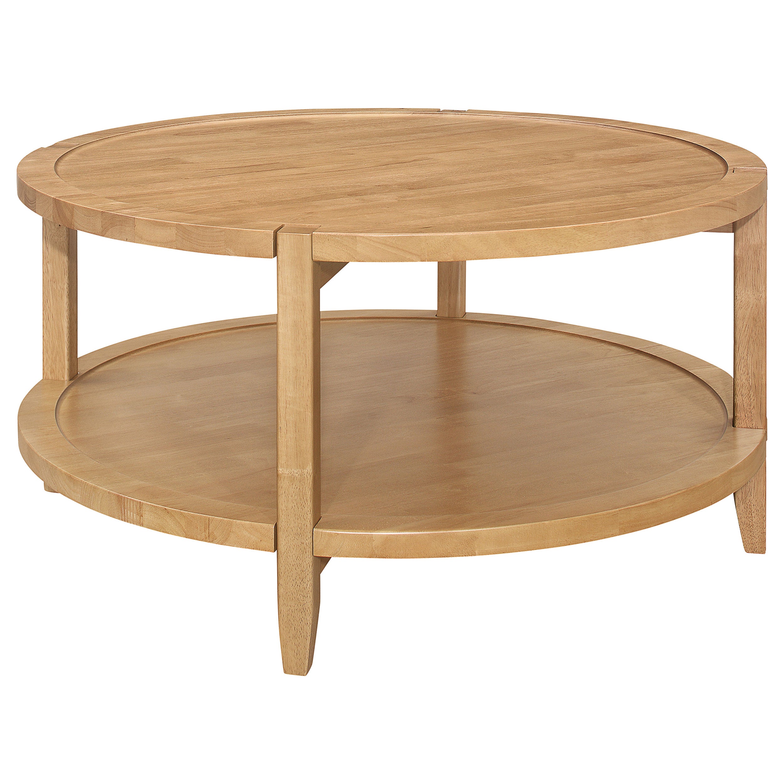 Camillo Round Solid Wood Coffee Table Maple Brown — view 3