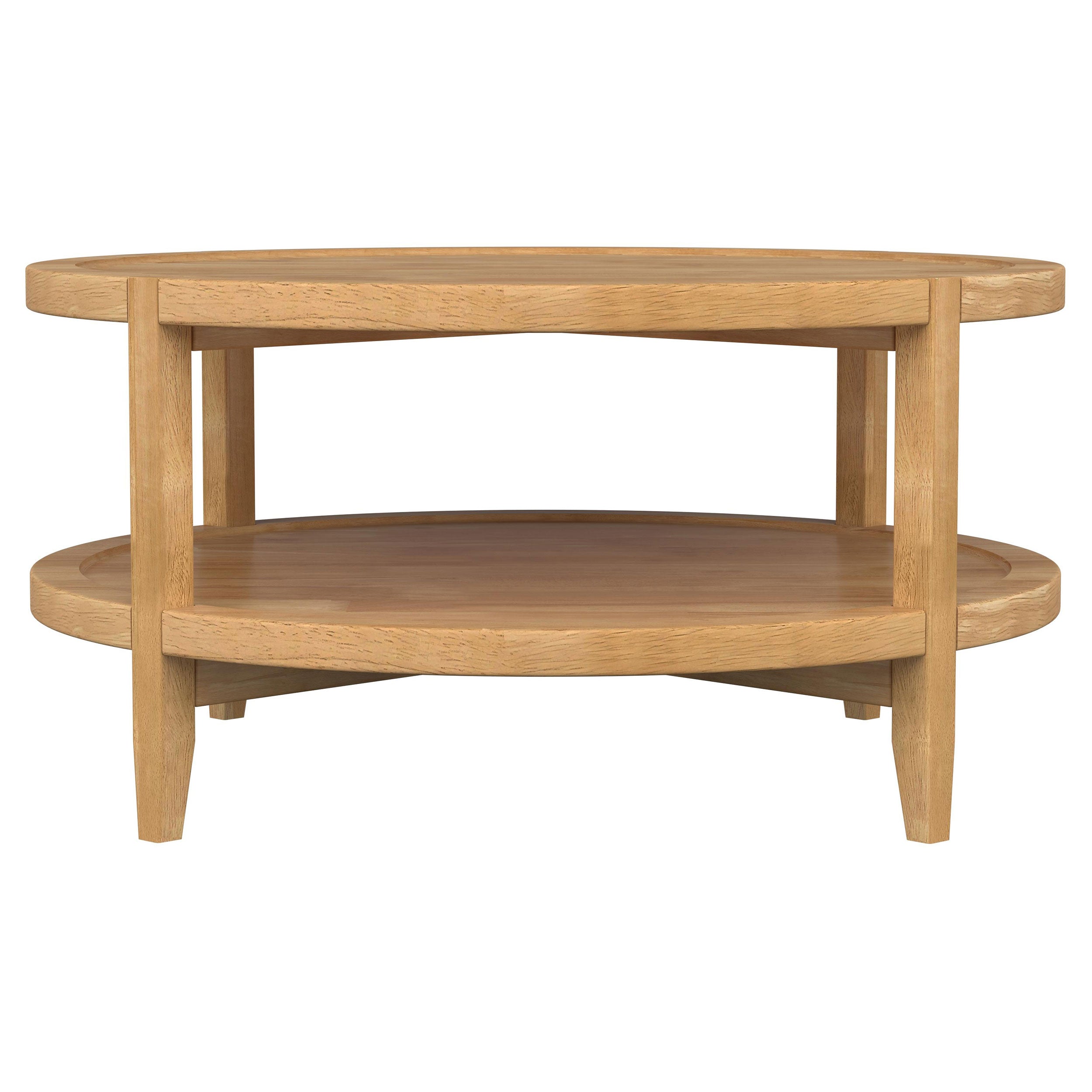 Camillo Round Solid Wood Coffee Table Maple Brown — view 6