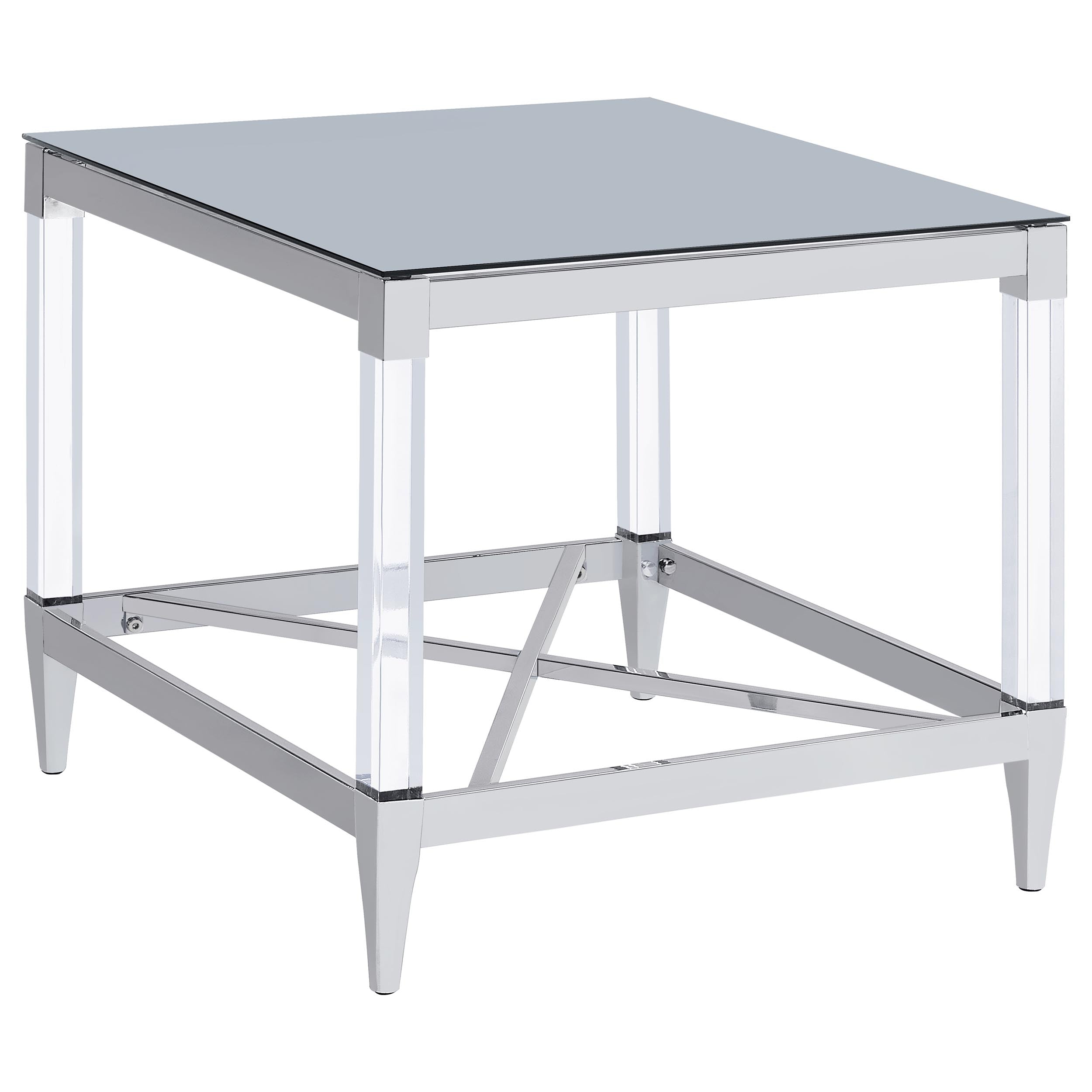 Lindley 2-piece Square Coffee and End Table Set Chrome — view 3