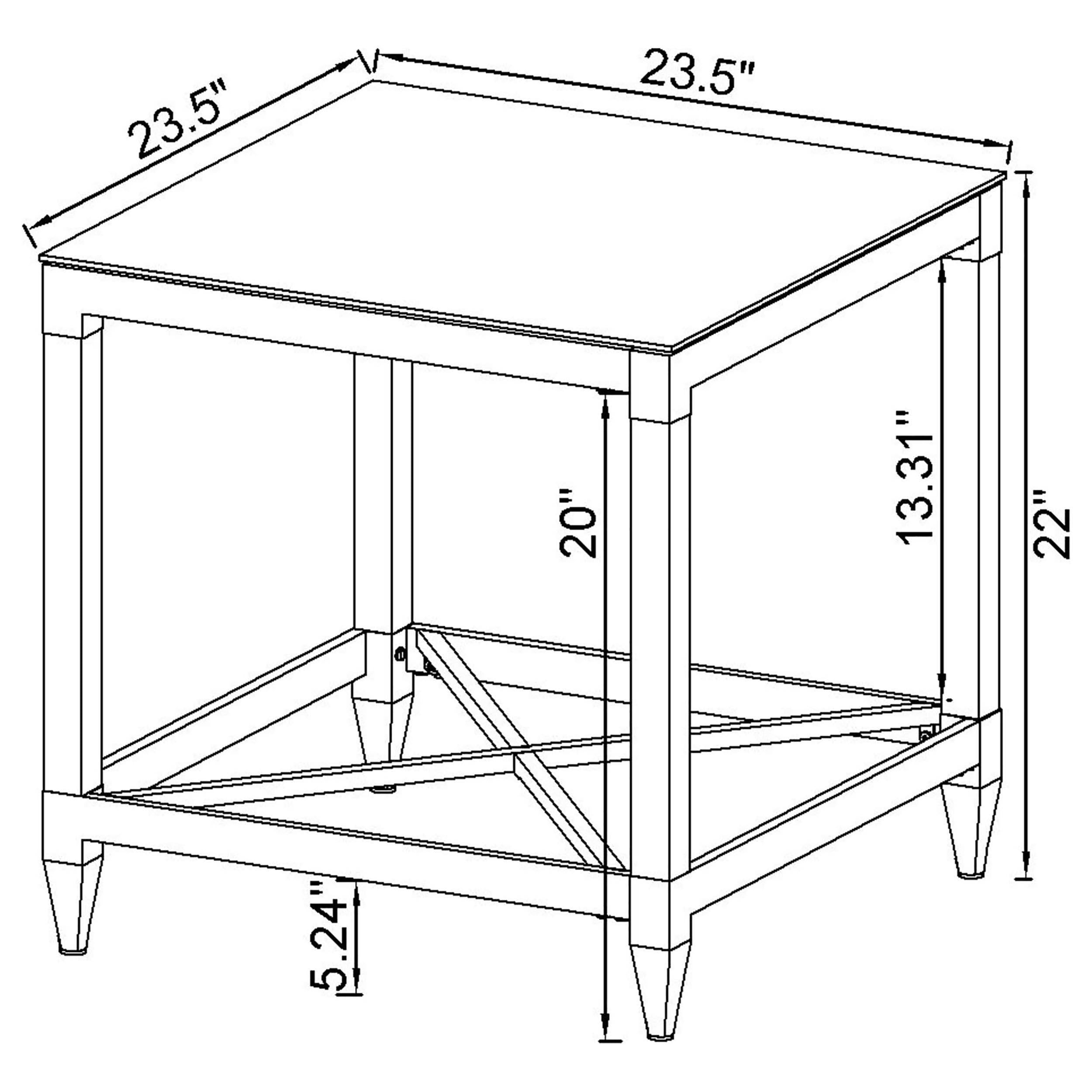 Lindley 2-piece Square Coffee and End Table Set Chrome — view 9