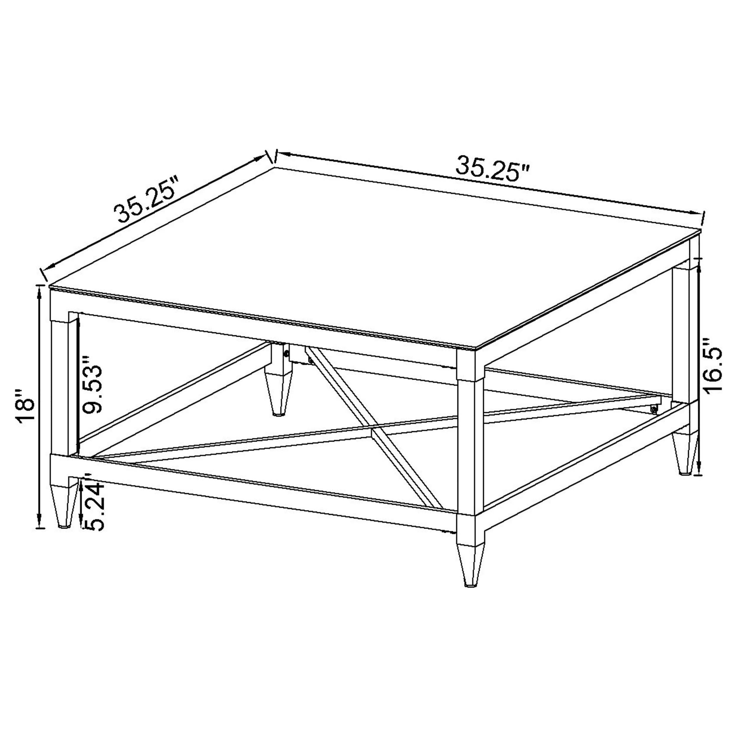 Lindley 2-piece Square Coffee and End Table Set Chrome — view 10