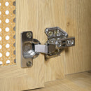 Bathroom Vanity With Handwoven Rattan Doors, Resin Basin - Natural Wood