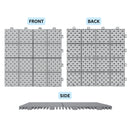 Interlocking Deck Tiles Plastic Waterproof Outdoor All Weather Anti-Slip Bathroom Shower Balcony Porch Strong Weight Capacity Upto 6613 Lbs, Rosette Pattern