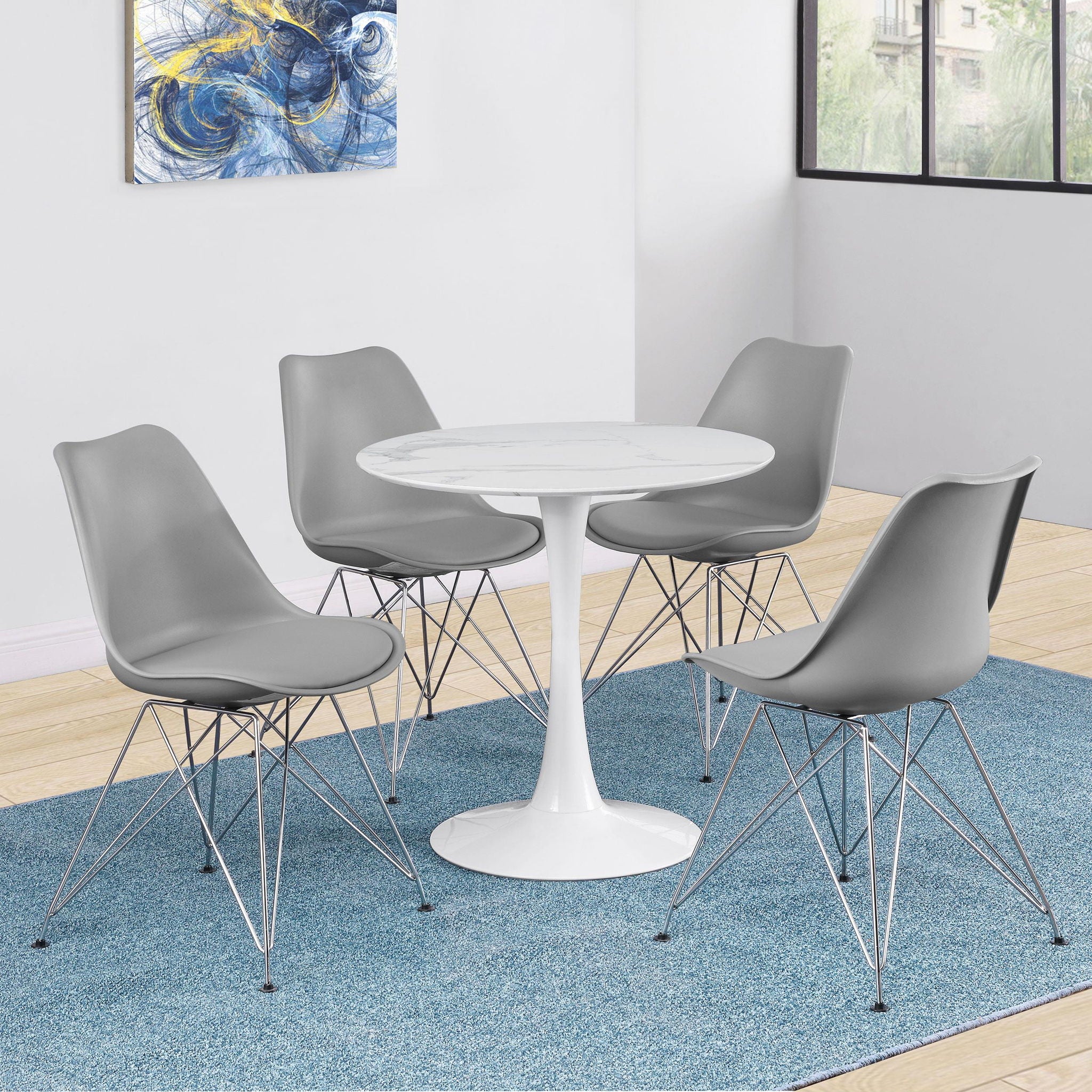Juniper Polypropylene Dining Side Chair Grey (Set of 2) - Atlantic Fine Furniture Melbourne FL