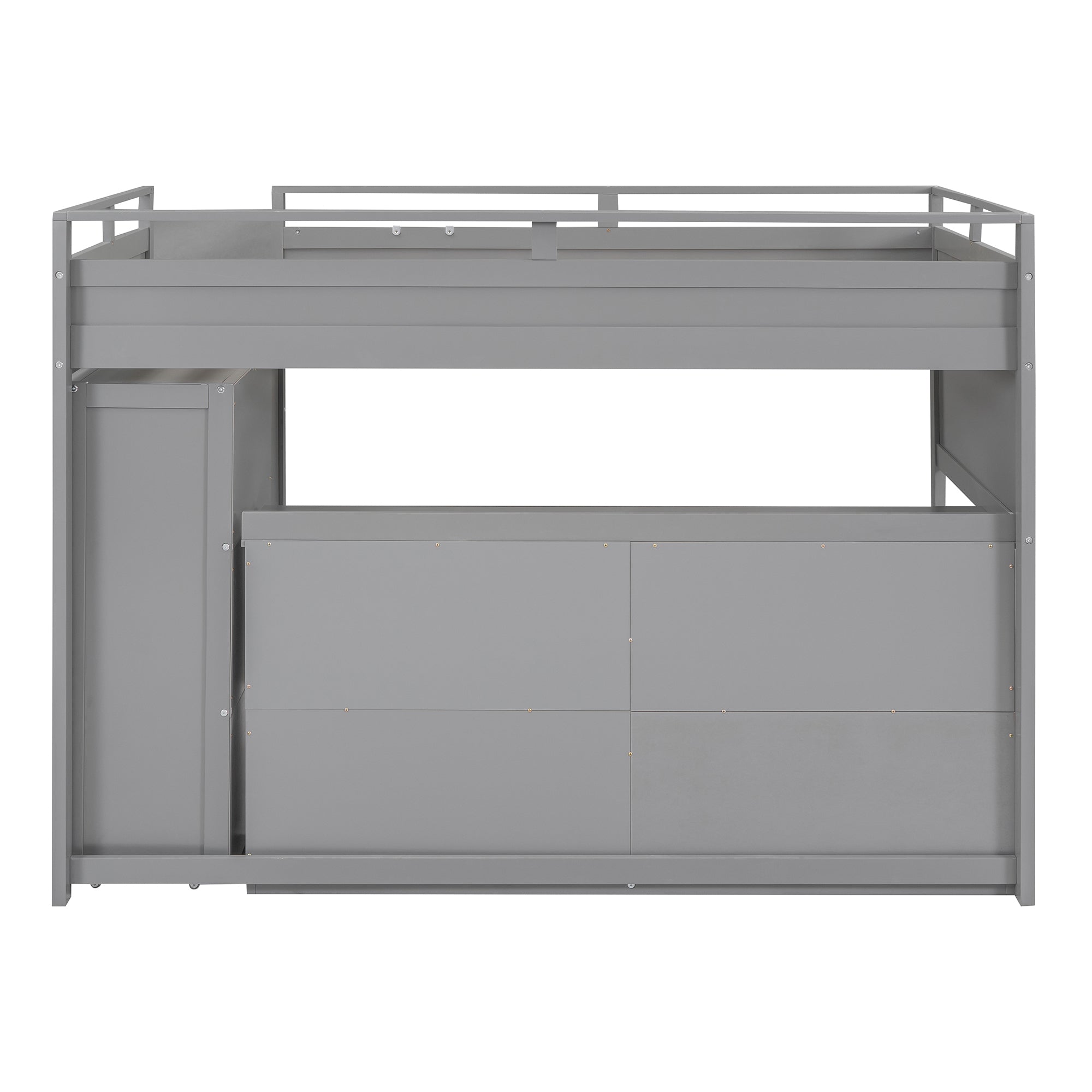 Loft Bed with Rolling Cabinet and Desk - Gray - Atlantic Fine Furniture Melbourne FL