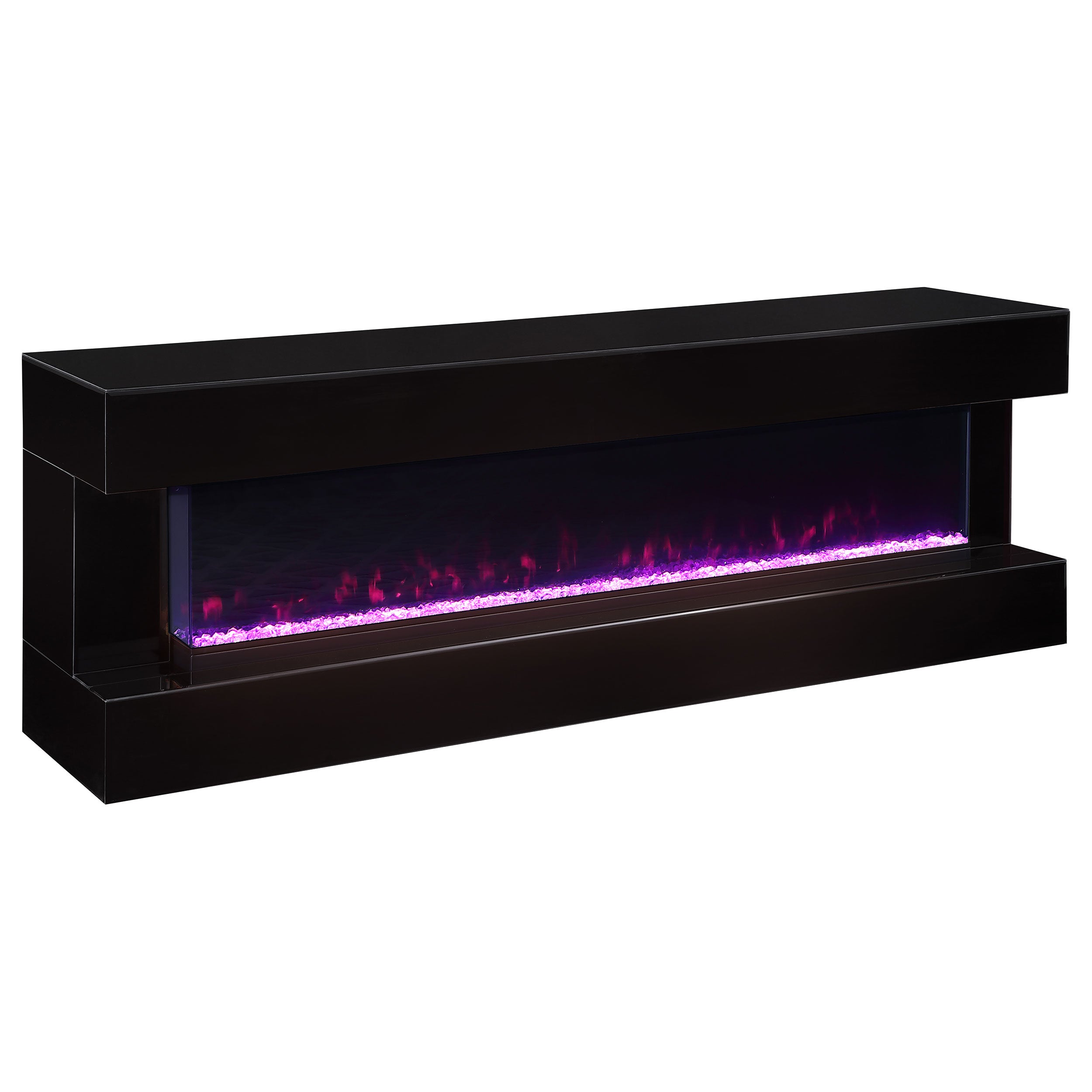 Vallerie 71-inch BT Speaker TV Stand Fireplace Console Black — view 3
