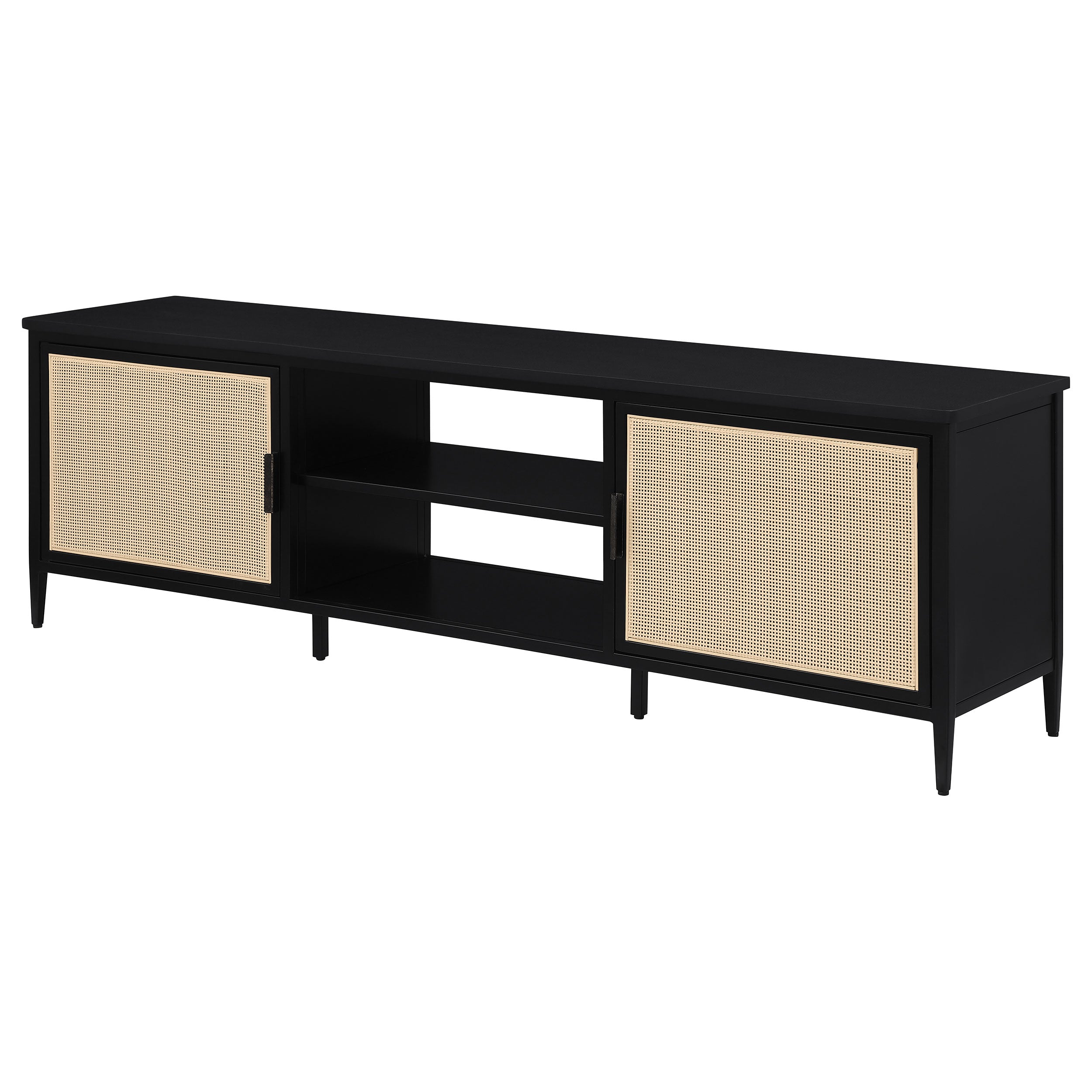 Amherst 2-door 70-inch Metal TV Stand Media Console Black — view 5