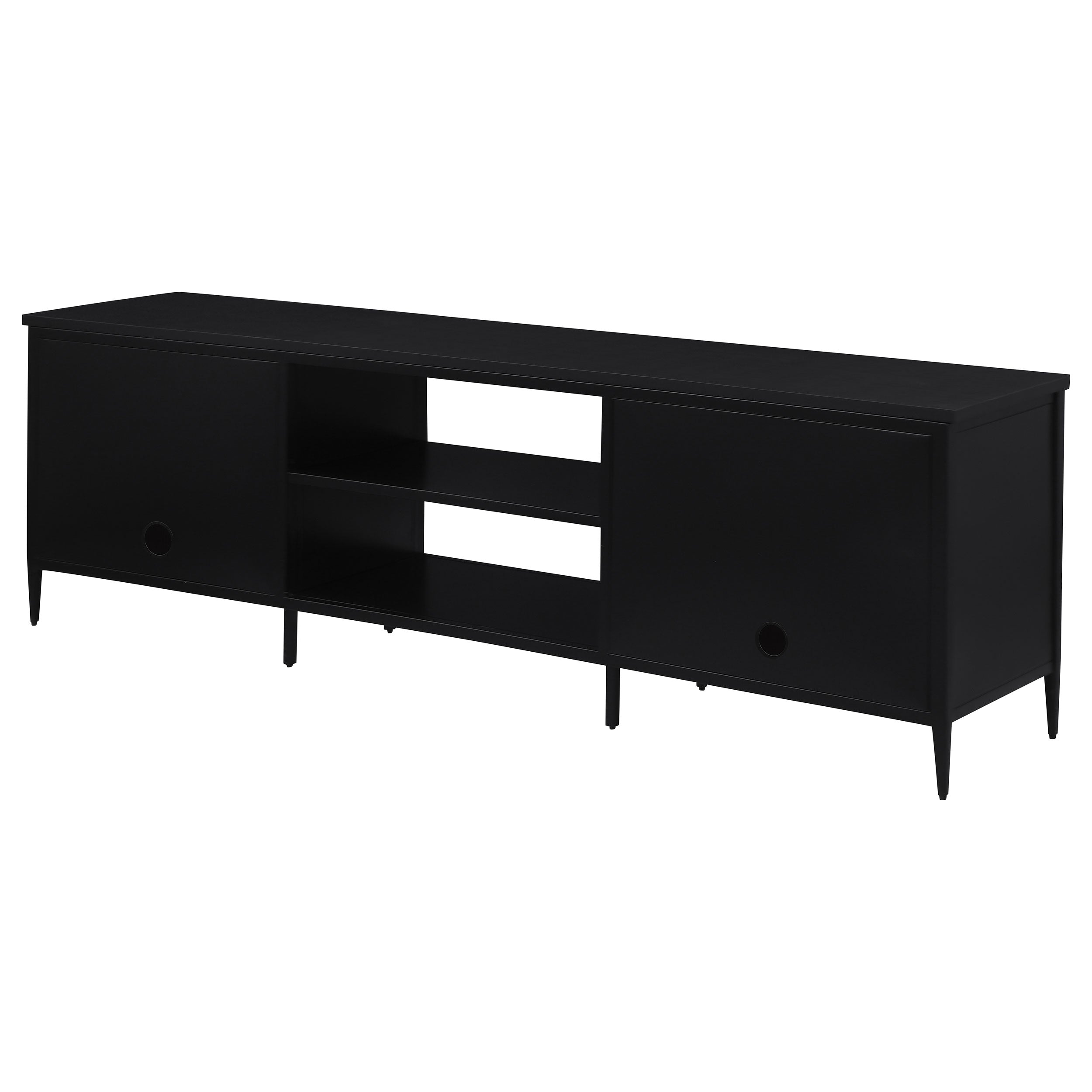 Amherst 2-door 70-inch Metal TV Stand Media Console Black — view 8