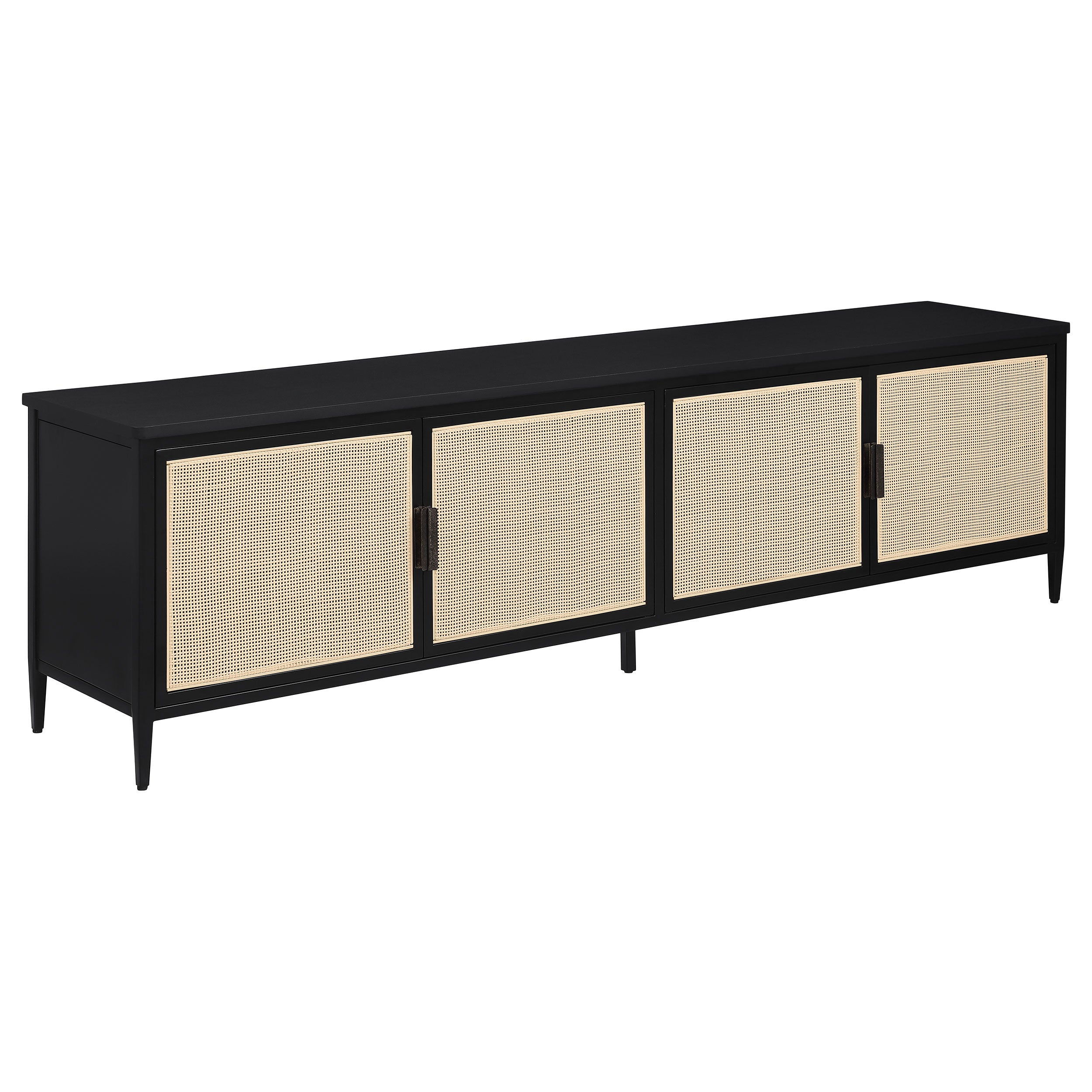 Amherst 4-door 78-inch Metal TV Stand Media Console Black — view 1