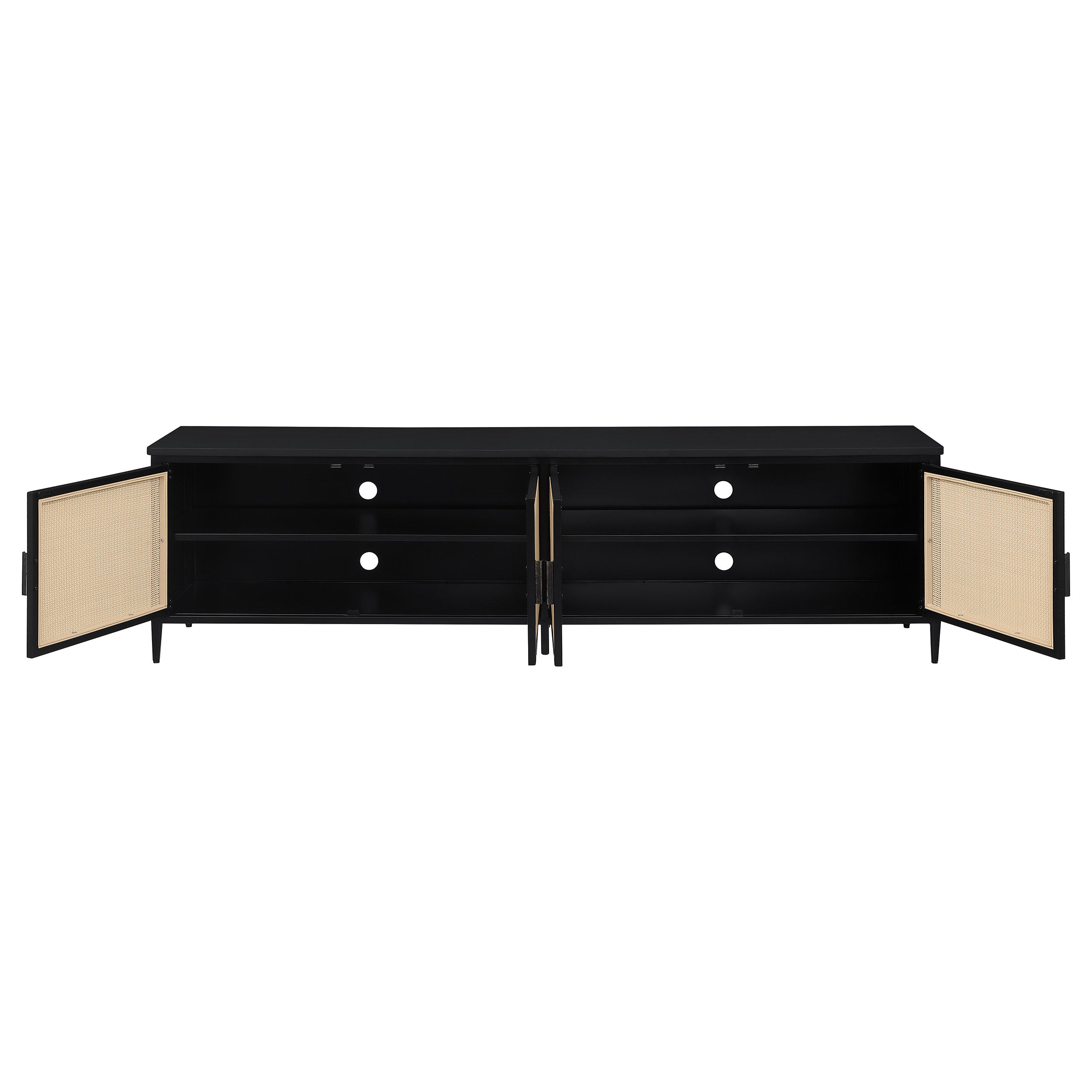 Amherst 4-door 78-inch Metal TV Stand Media Console Black — view 4