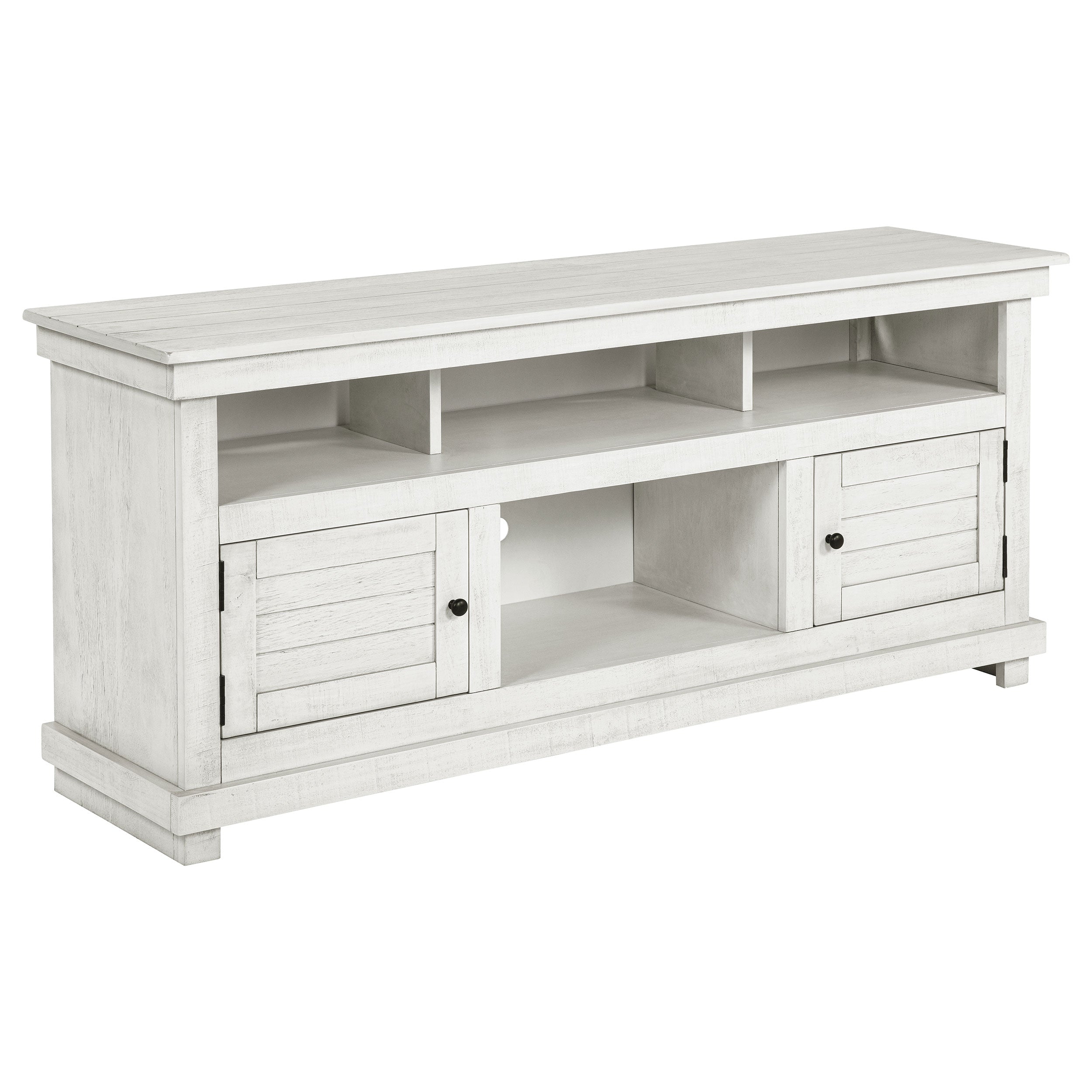 Payne 60-inch TV Stand Media Console Distressed White — view 1