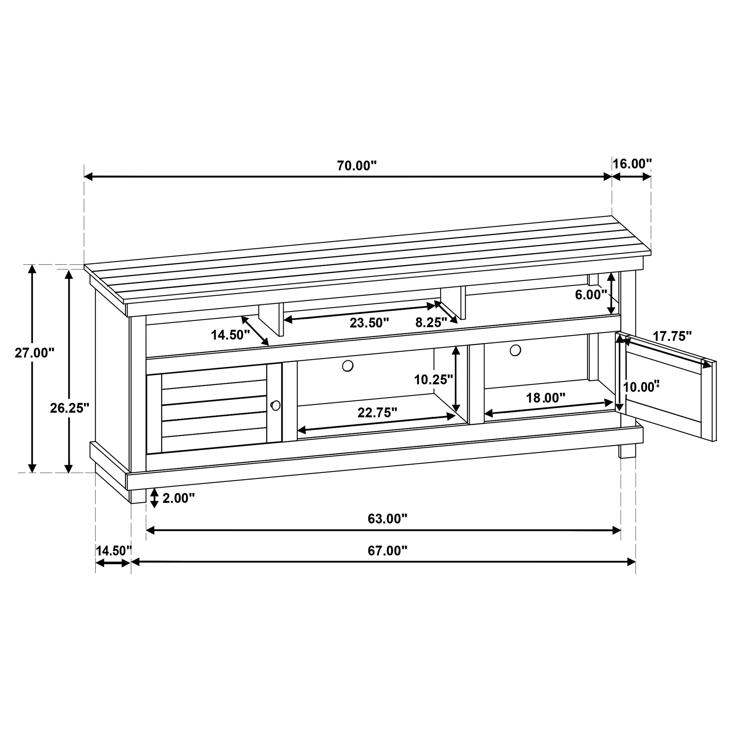 Payne 70-inch TV Stand Media Console Java — view 13