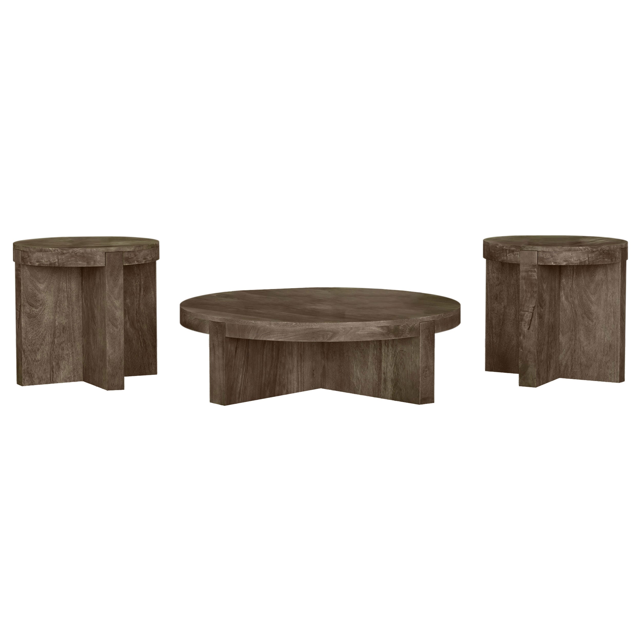 Kinkaid 3-piece Solid Wood Coffee and End Table Set Brown — view 2
