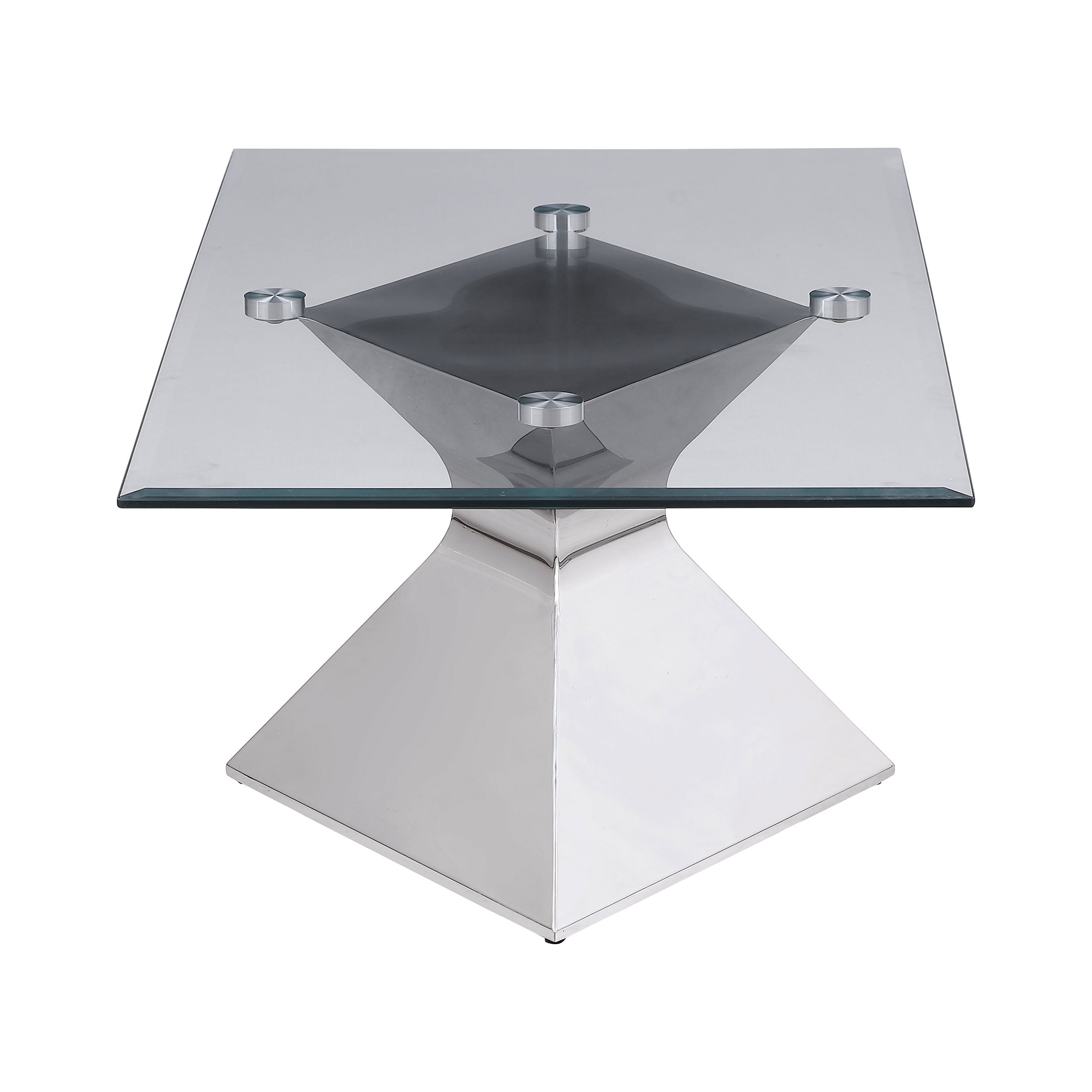 Jenny Glass Top Stainless Steel Coffee Table Chrome — view 5