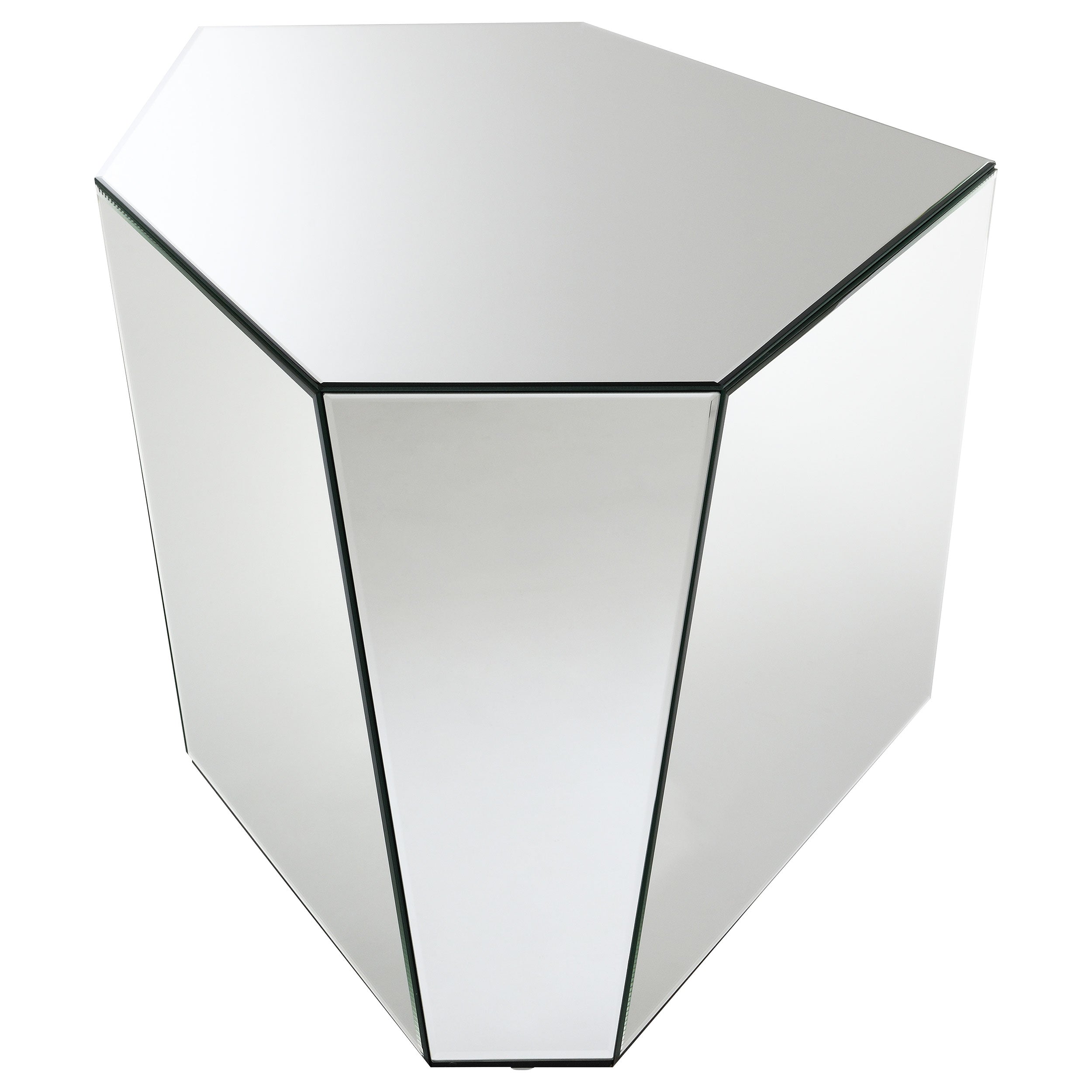 Capella Mirrored Abstract Geometric End Table Silver — view 4