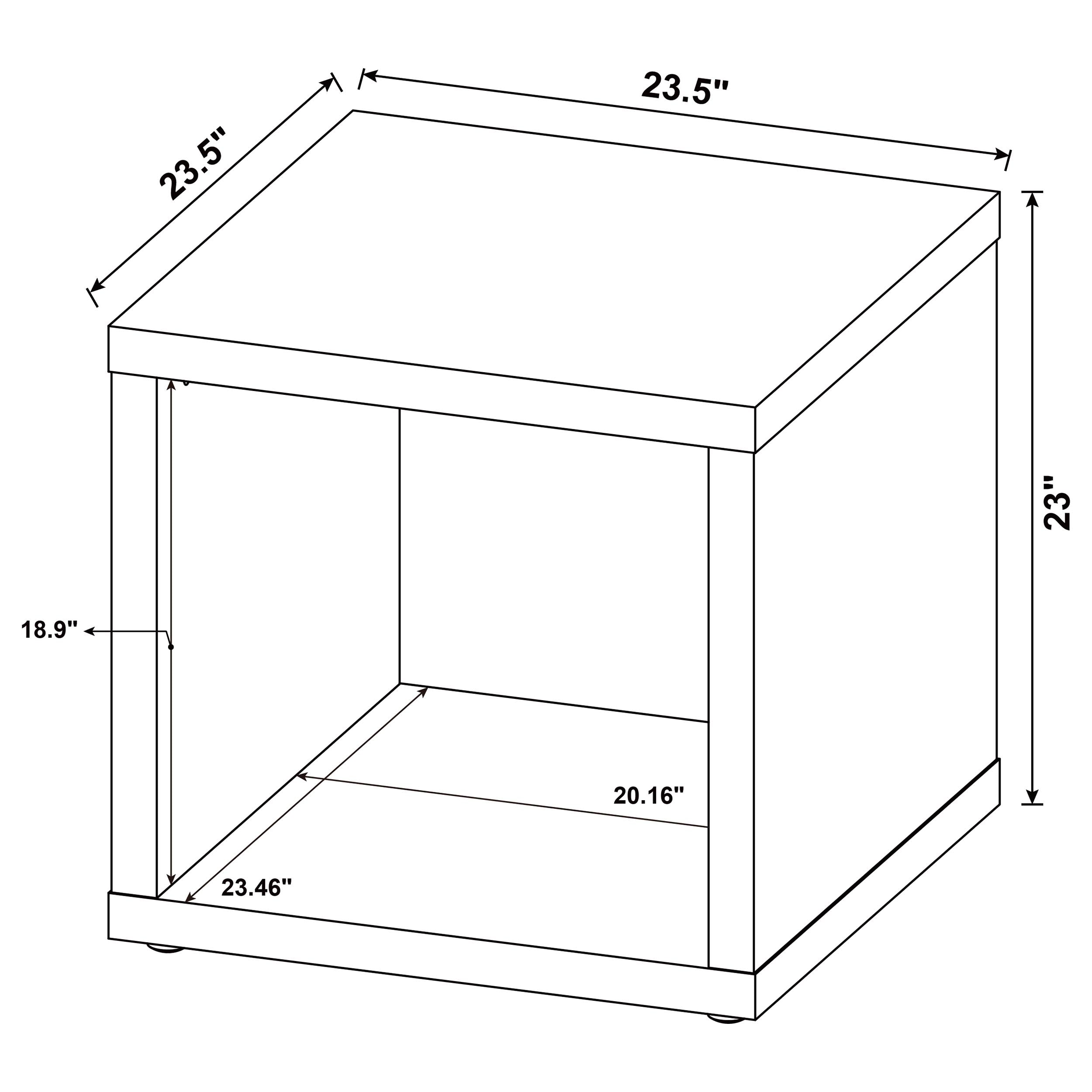 Frisco Square Engineered Wood Side End Table Dark Pine — view 8
