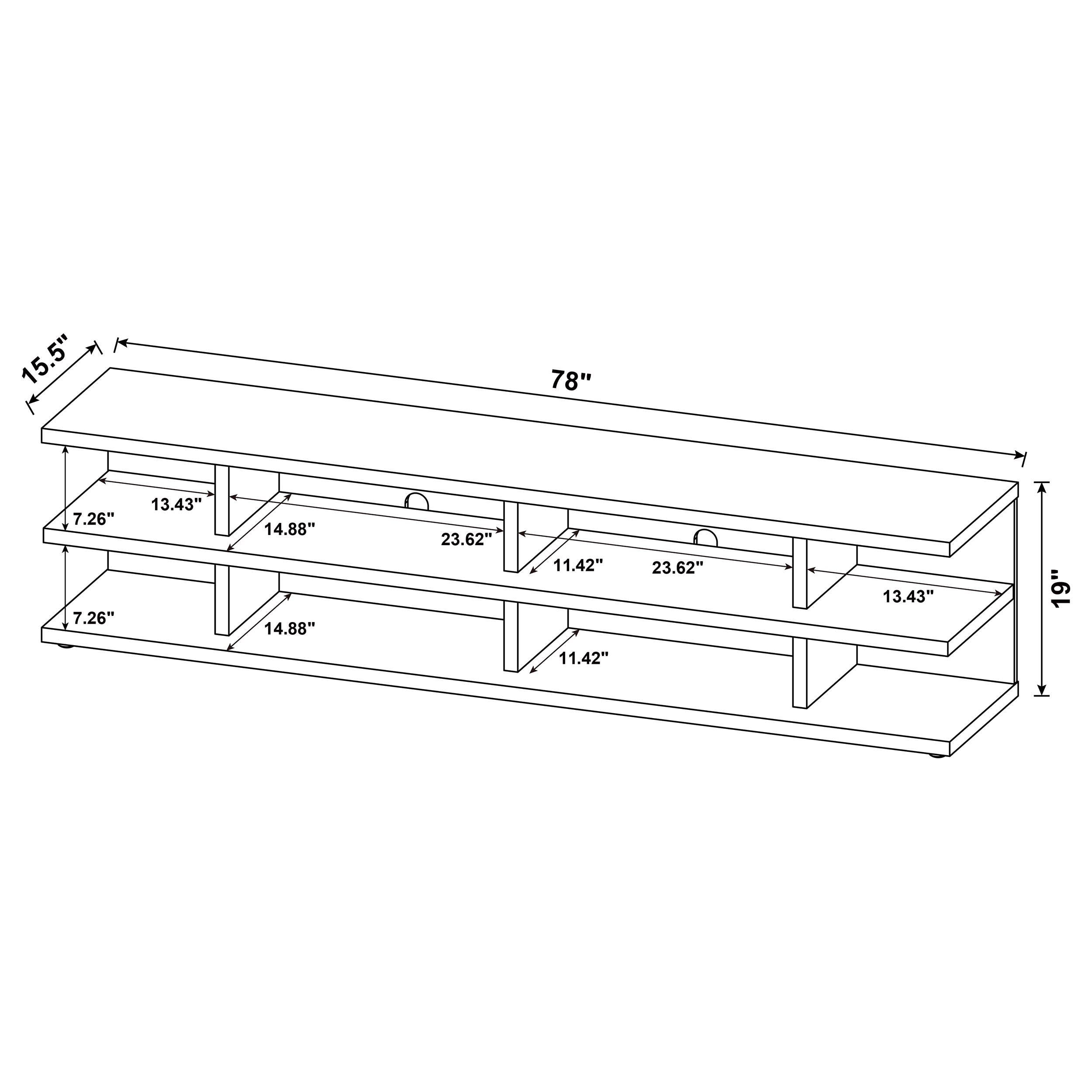 Cartmill 78-inch 2-tier TV Stand Media Console Mango — view 10