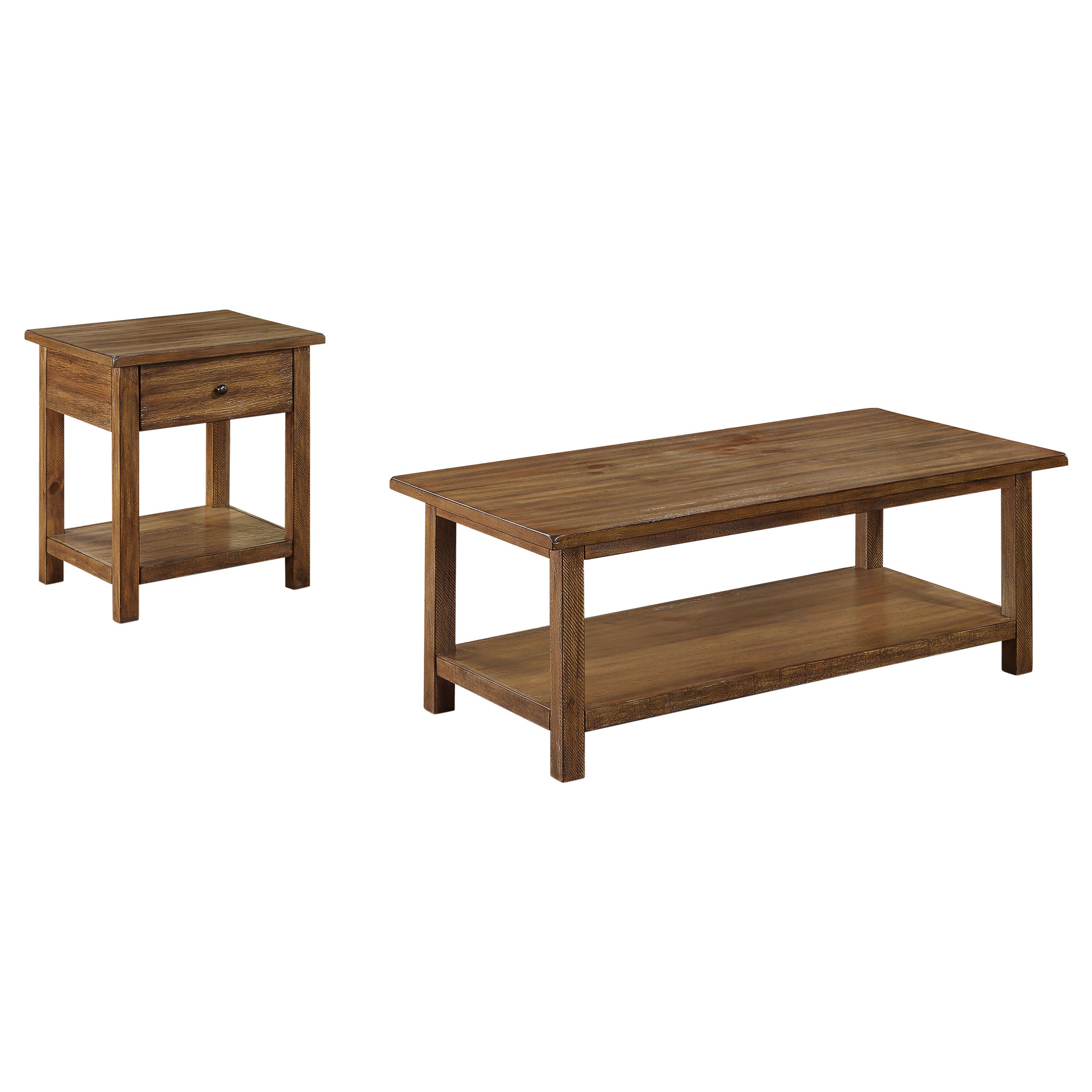 Payne 2-piece Coffee and 1-drawer End Table Set Brown — view 2