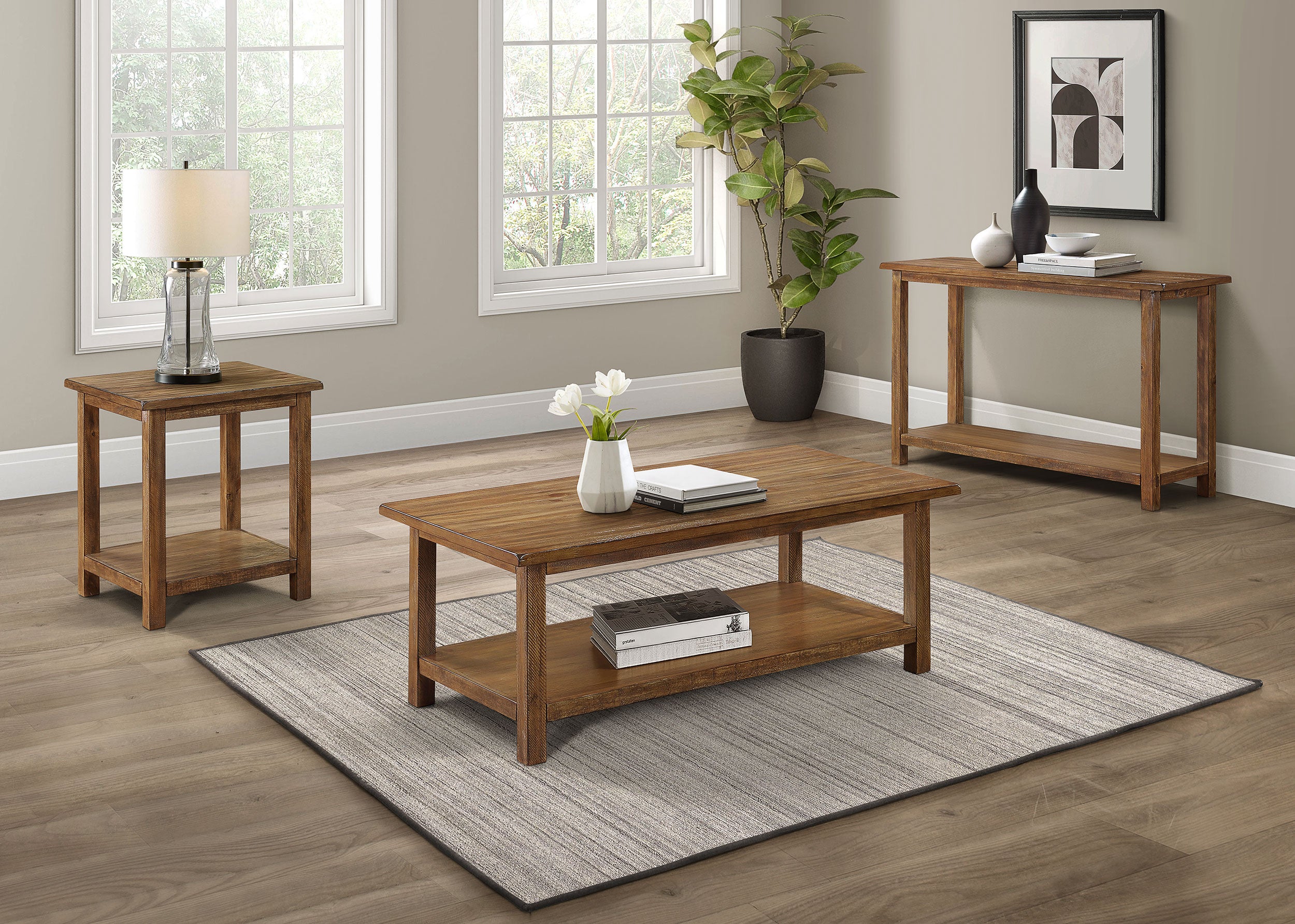 Payne Wood Entryway Sofa Console Table Distressed Brown — view 8