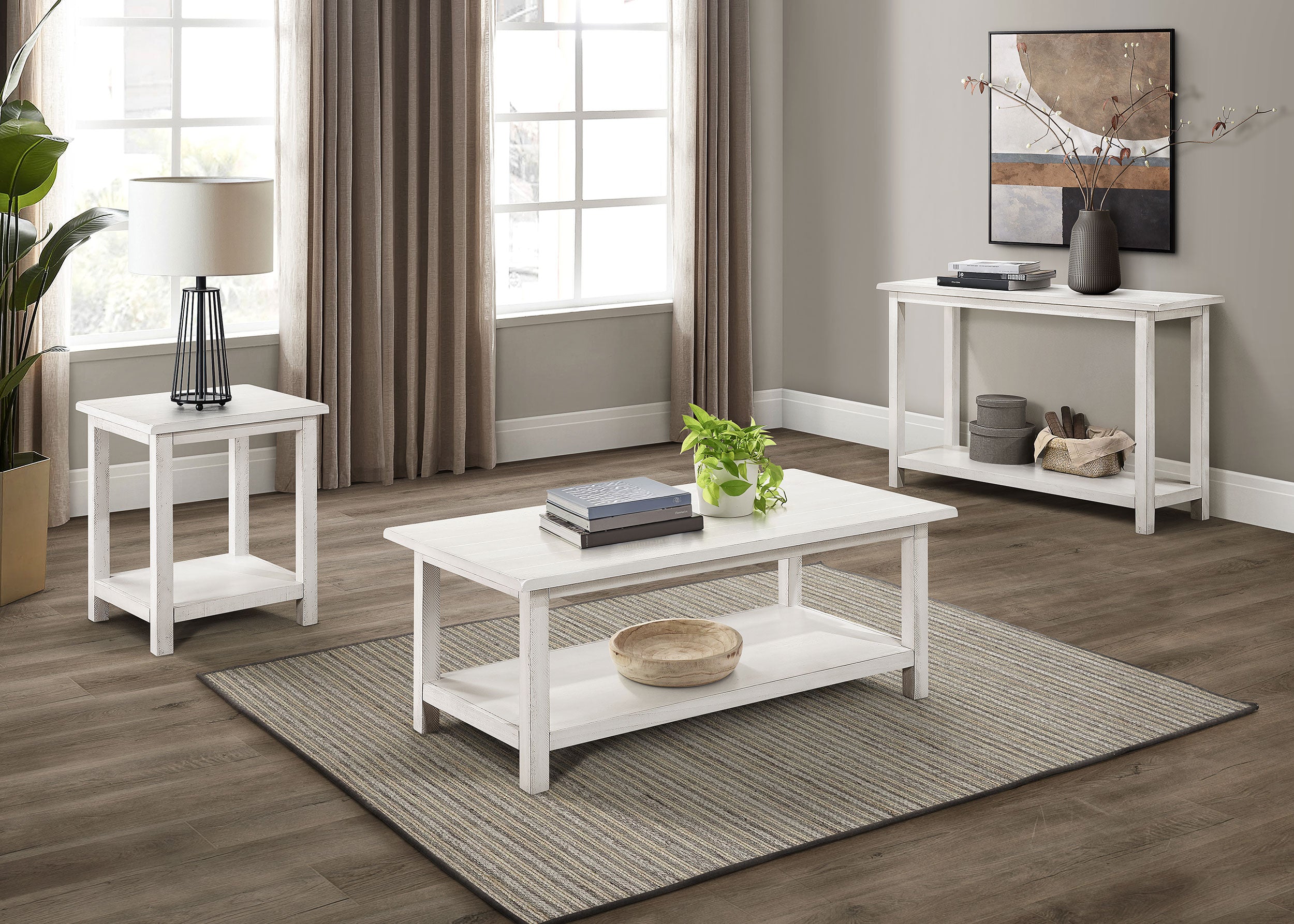 Payne Wood Entryway Sofa Console Table White — view 8