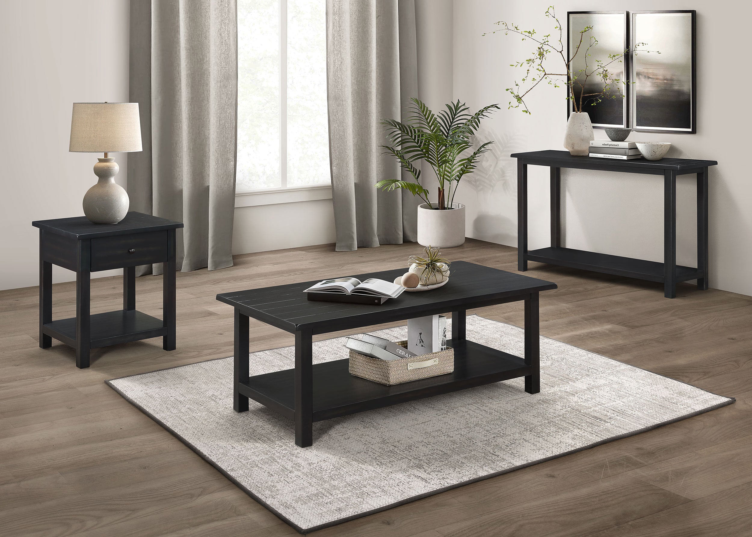Payne 1-drawer Wood End Table with Shelf Distressed Java — view 11