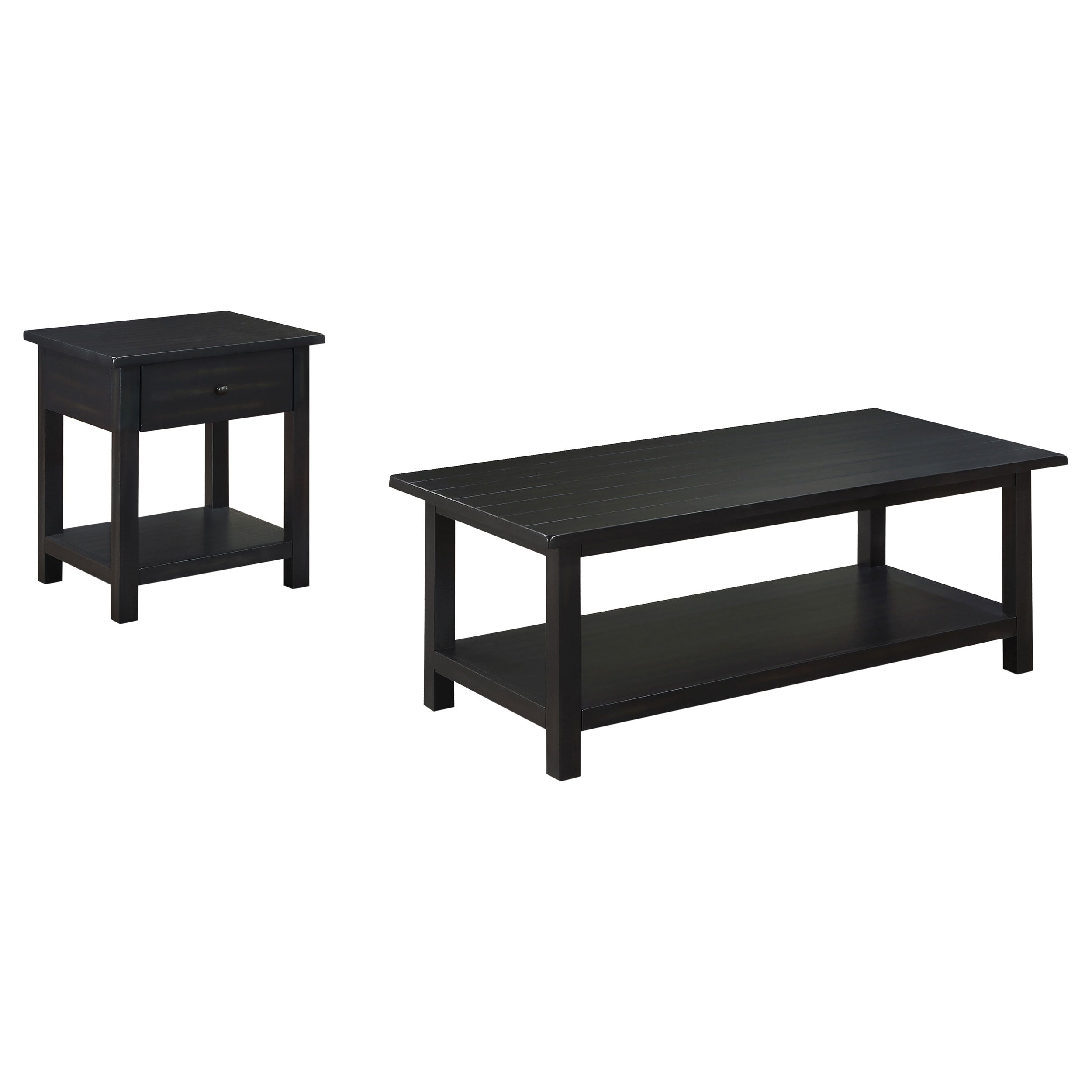 Payne 2-piece Coffee and 1-drawer End Table Set Java — view 2