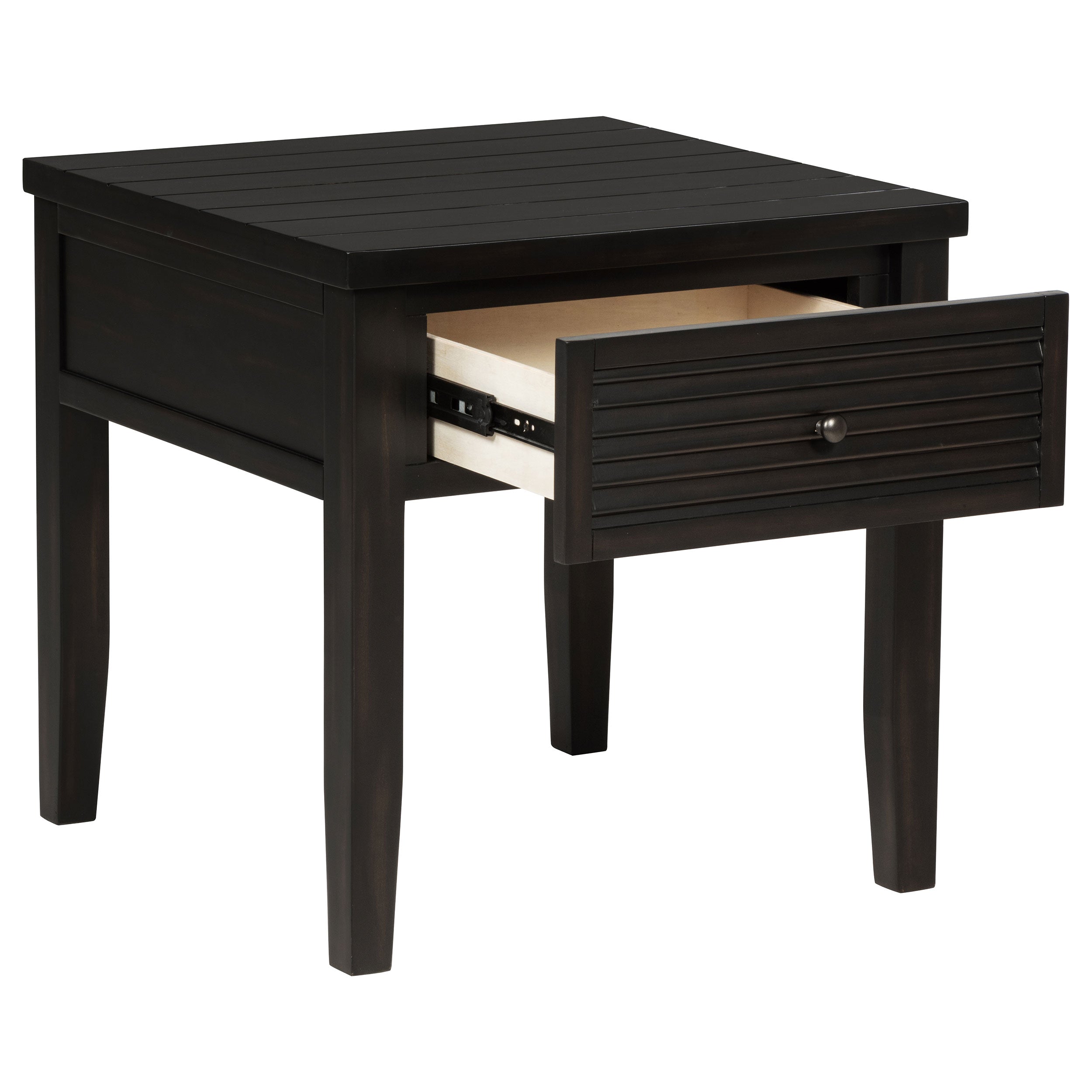 Concord 1-drawer Square End Table Distressed Java — view 3