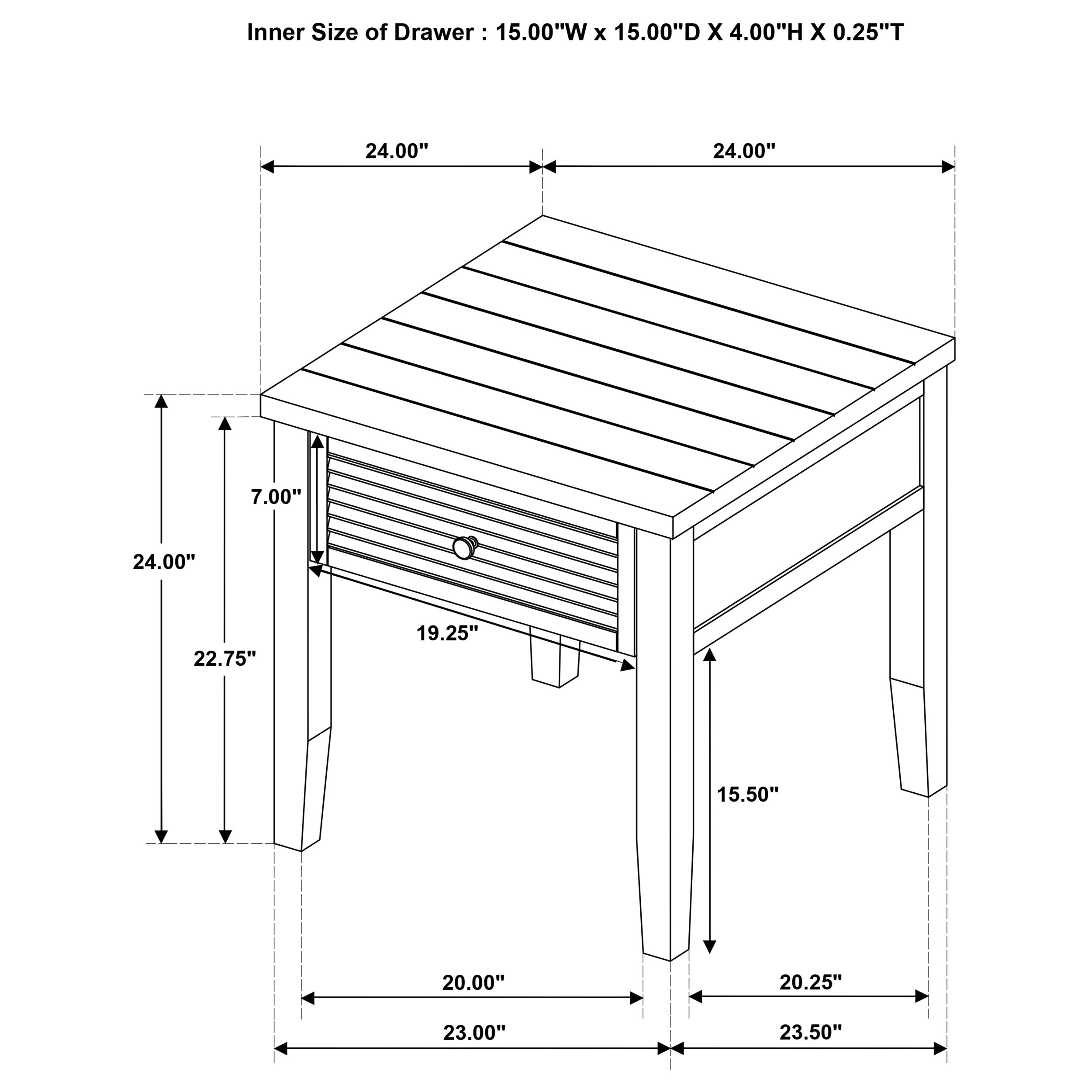 Concord 1-drawer Square End Table Distressed Java — view 9
