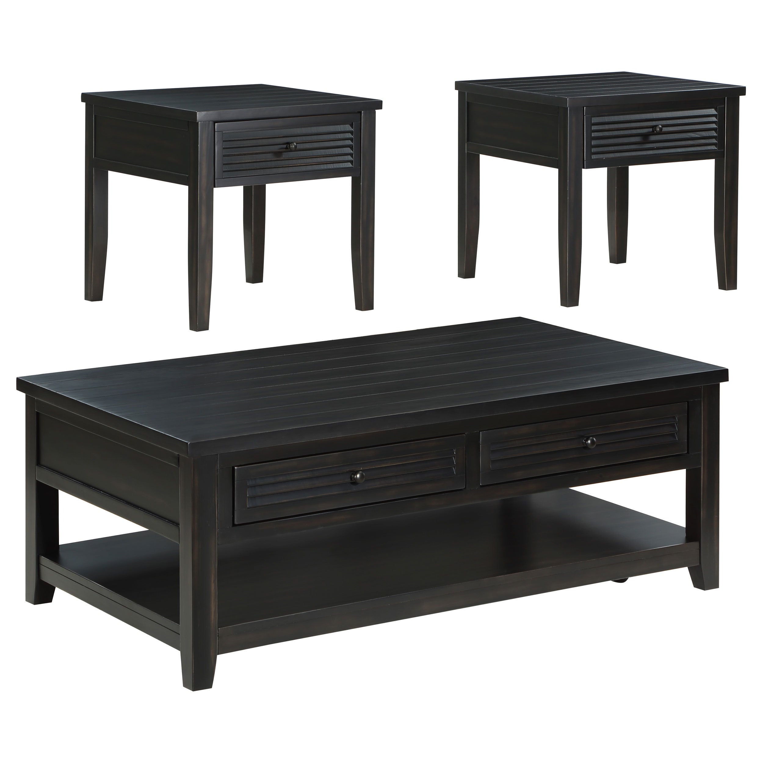 Concord 3-piece Coffee and End Table Set Distressed Java — view 2
