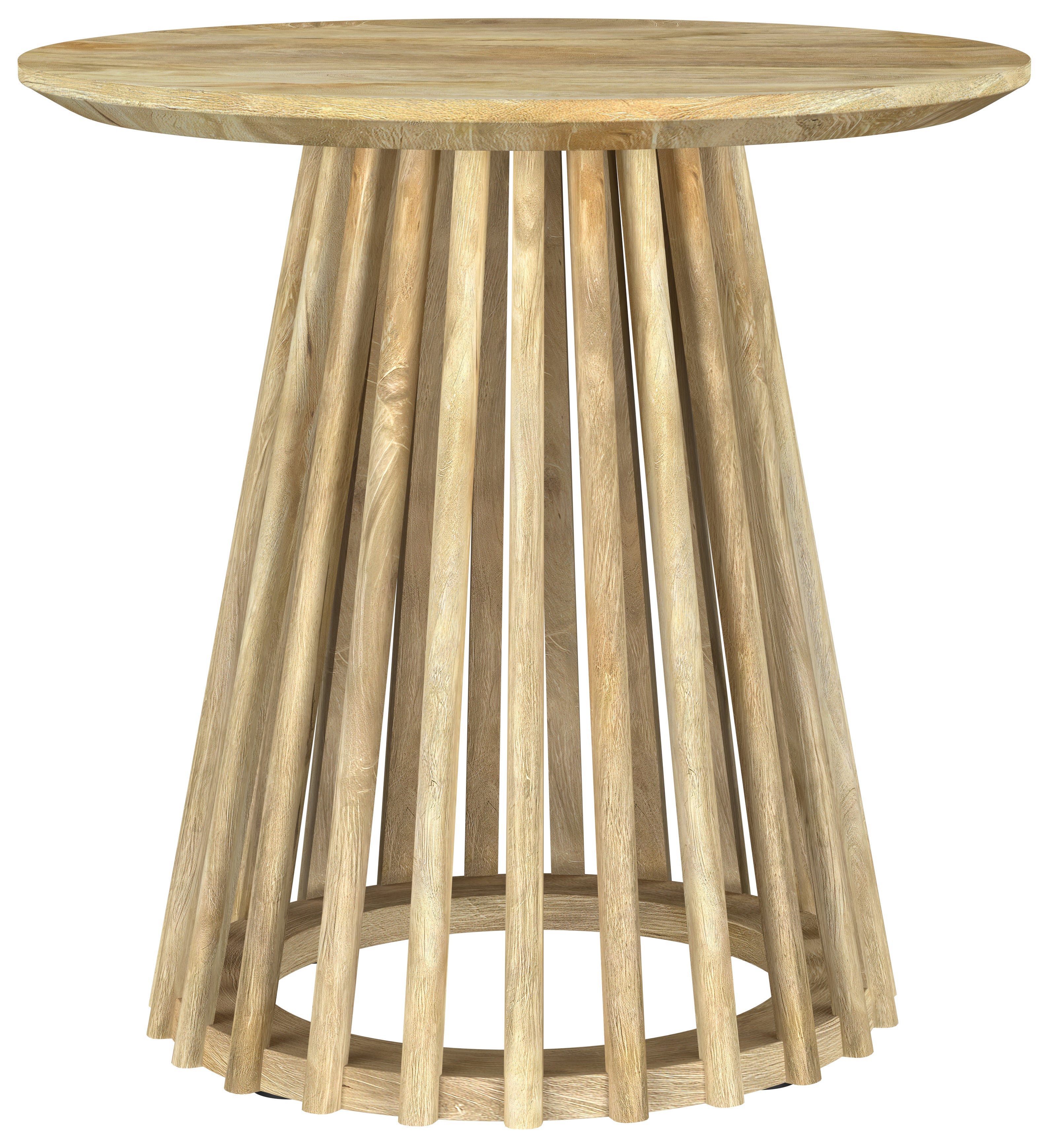 Touhy Round Solid Wood End Side Table Natural Mango — view 3