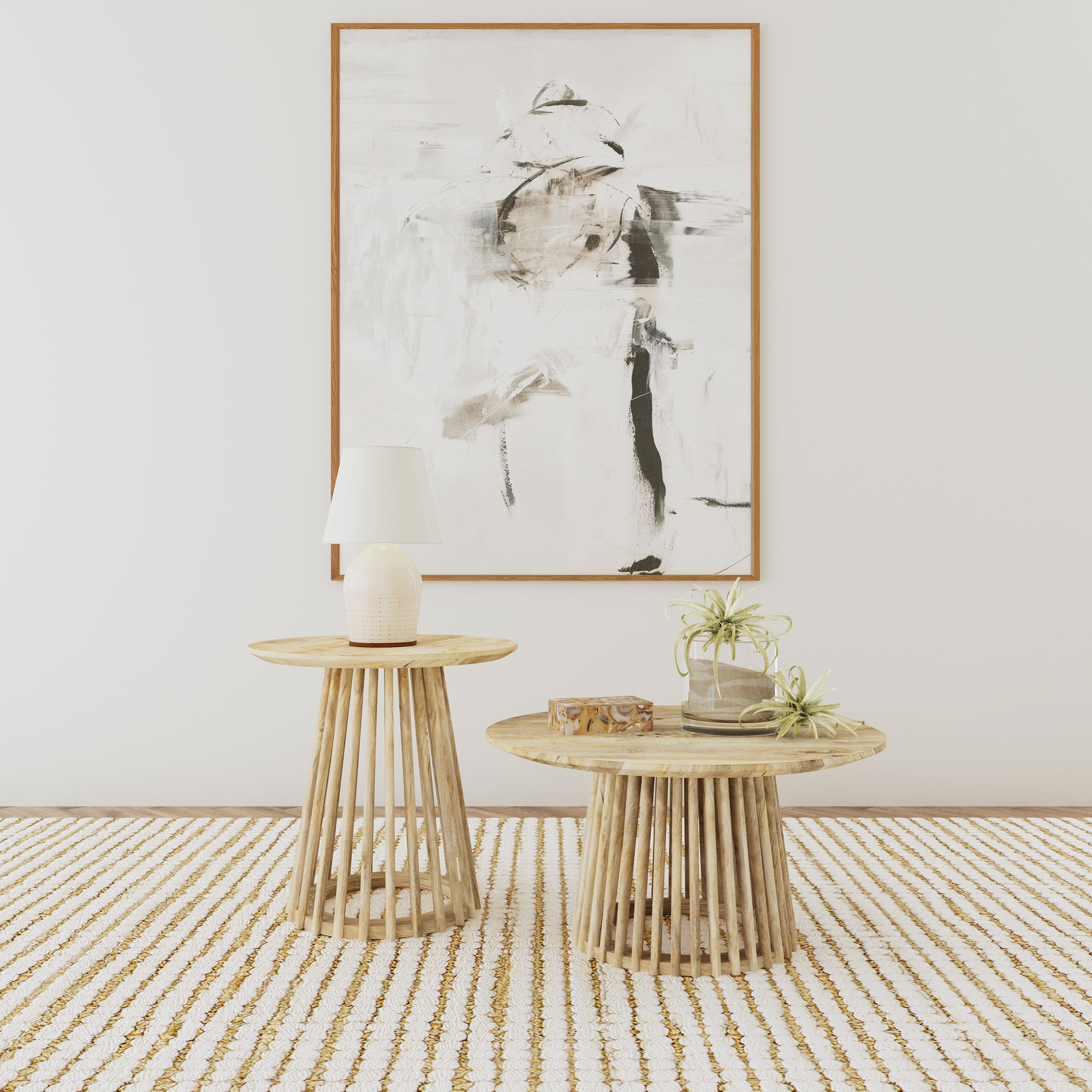 Touhy 2-piece Round Coffee and End Table Set Natural Mango — view 1