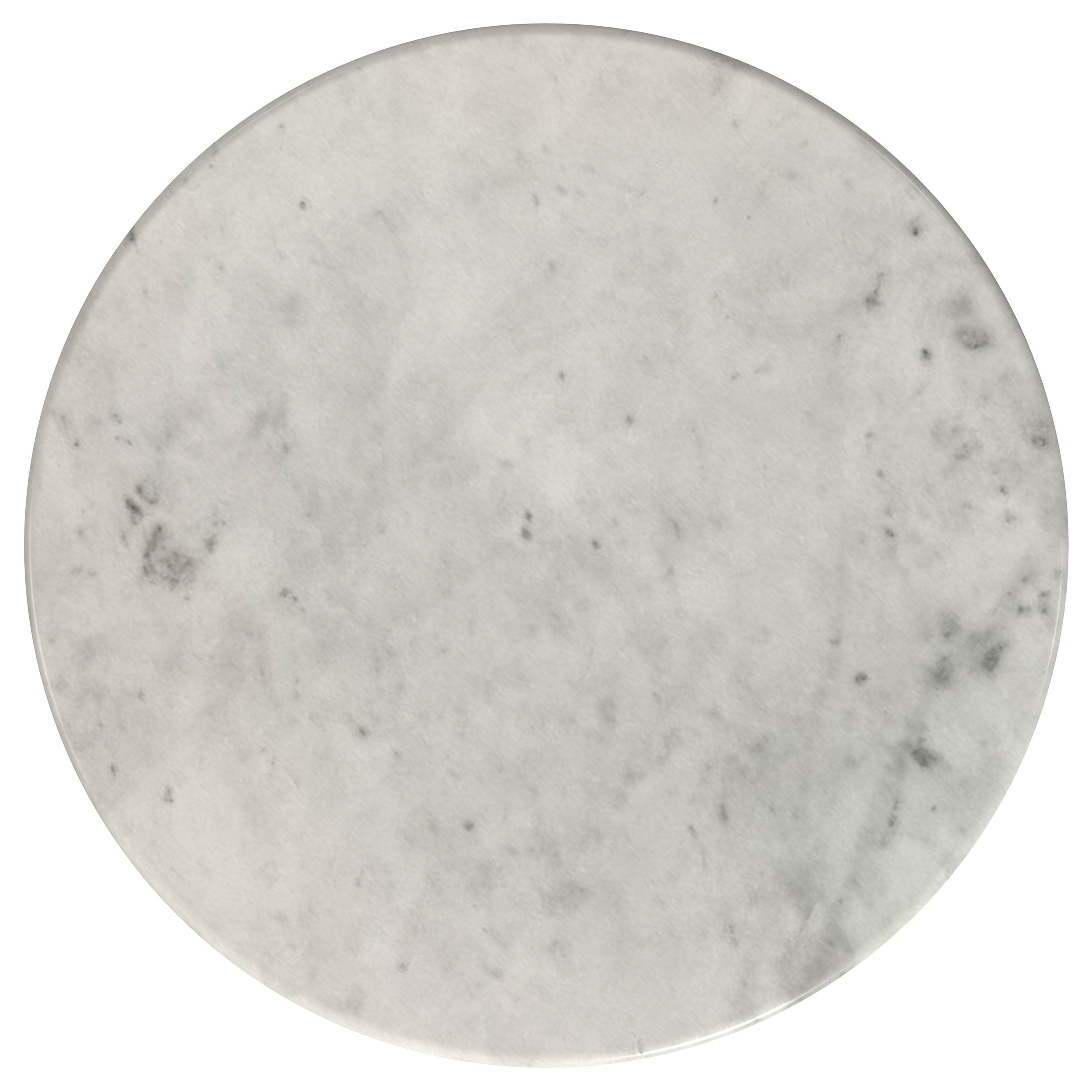 Hermas Round Genuine Marble Top Metal End Side Table White — view 6