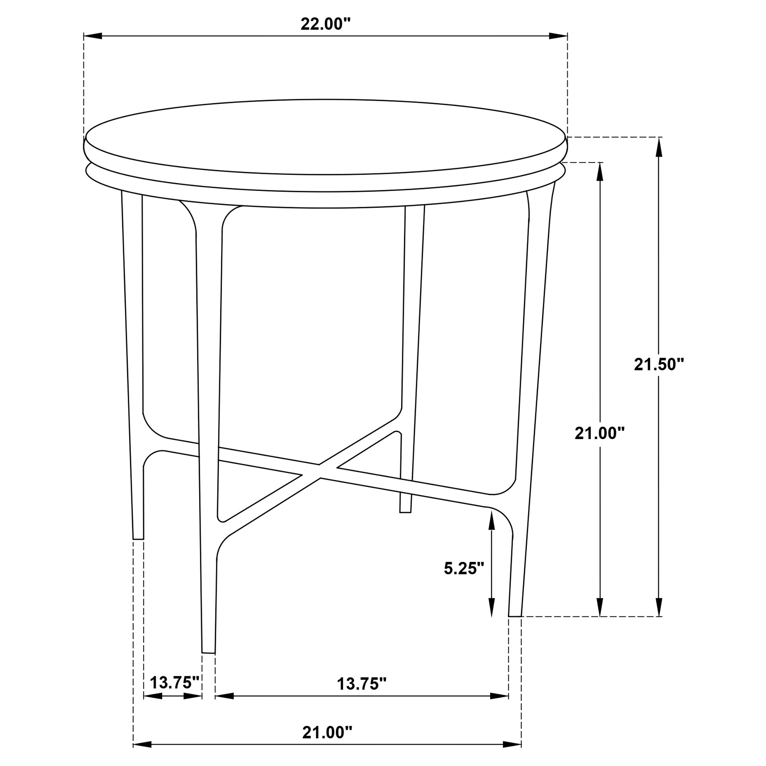 Hermas Round Genuine Marble Top Metal End Side Table White — view 7
