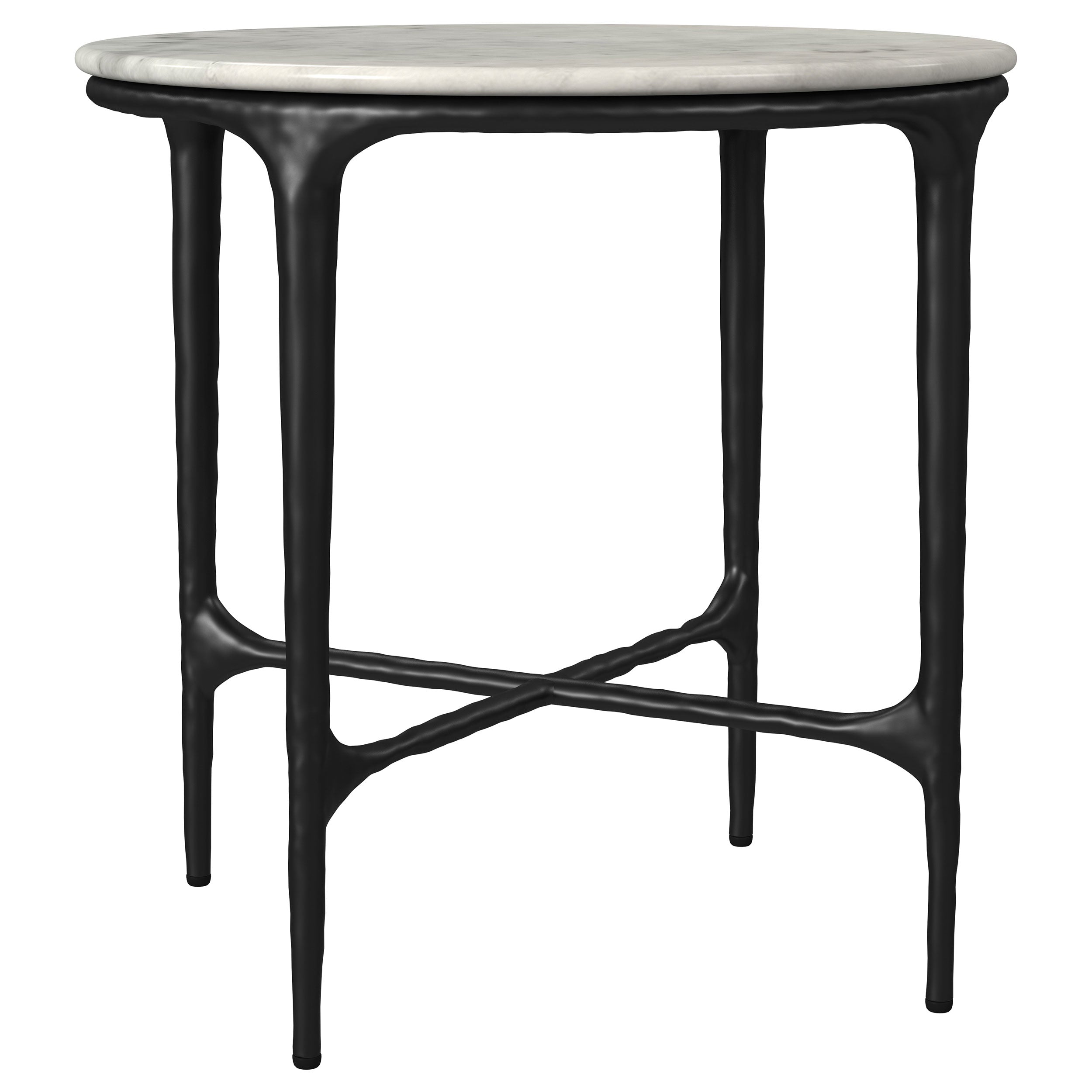 Hermas 3-piece Round Marble Coffee and End Table Set White — view 3