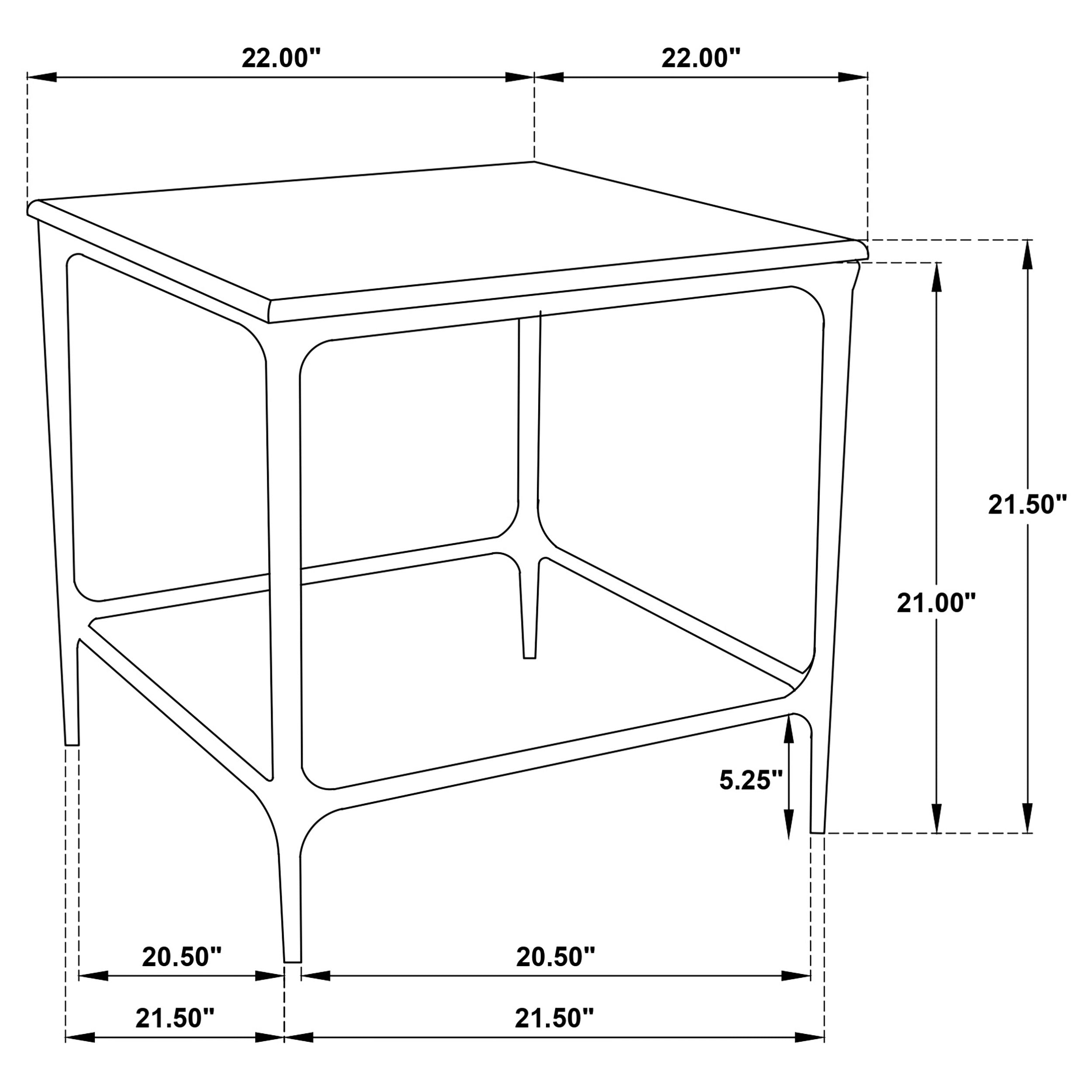 Ebby Square Genuine Marble Top Metal End Table White — view 7