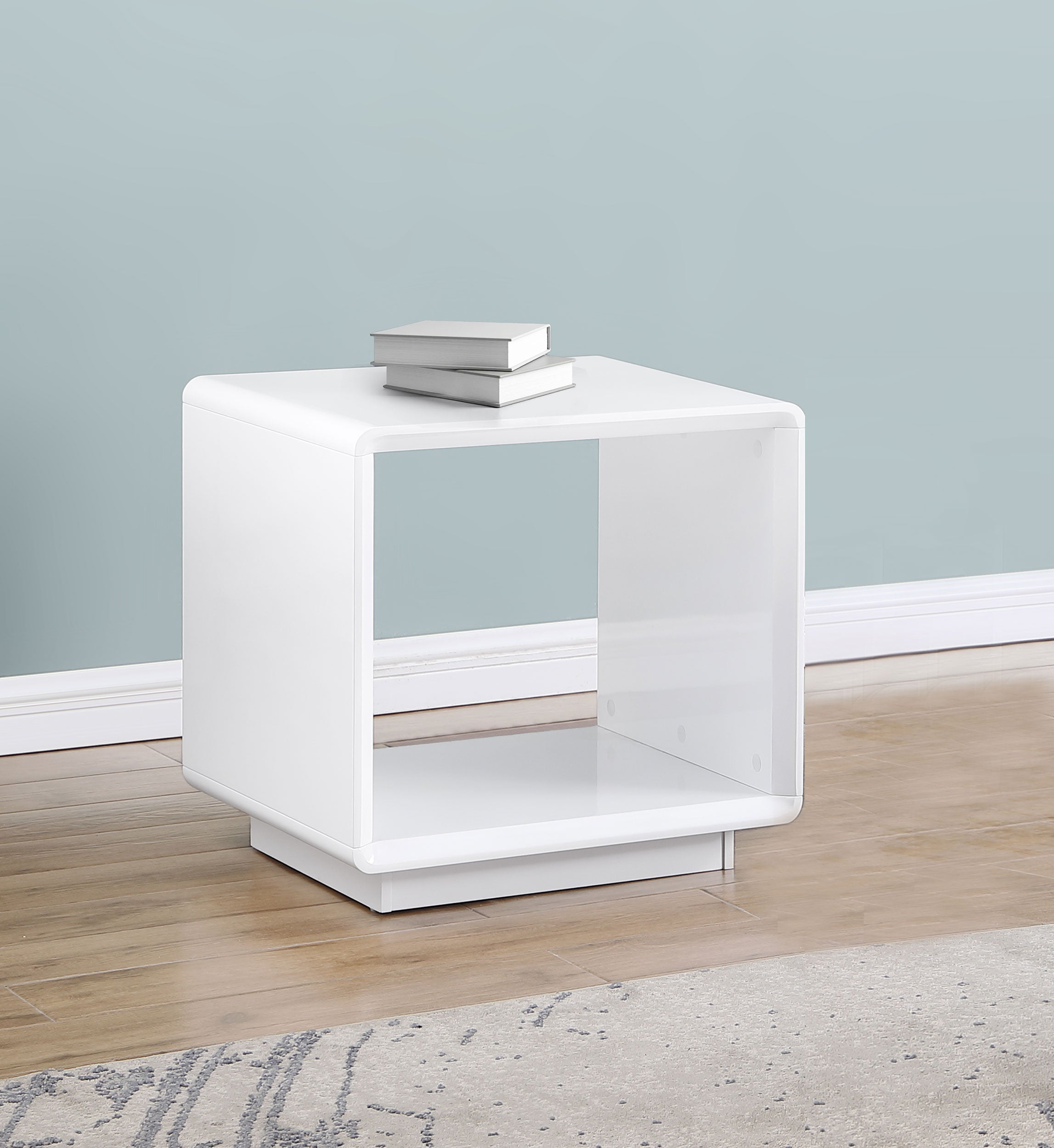 Paseo Square End Side Table White High Gloss — view 2